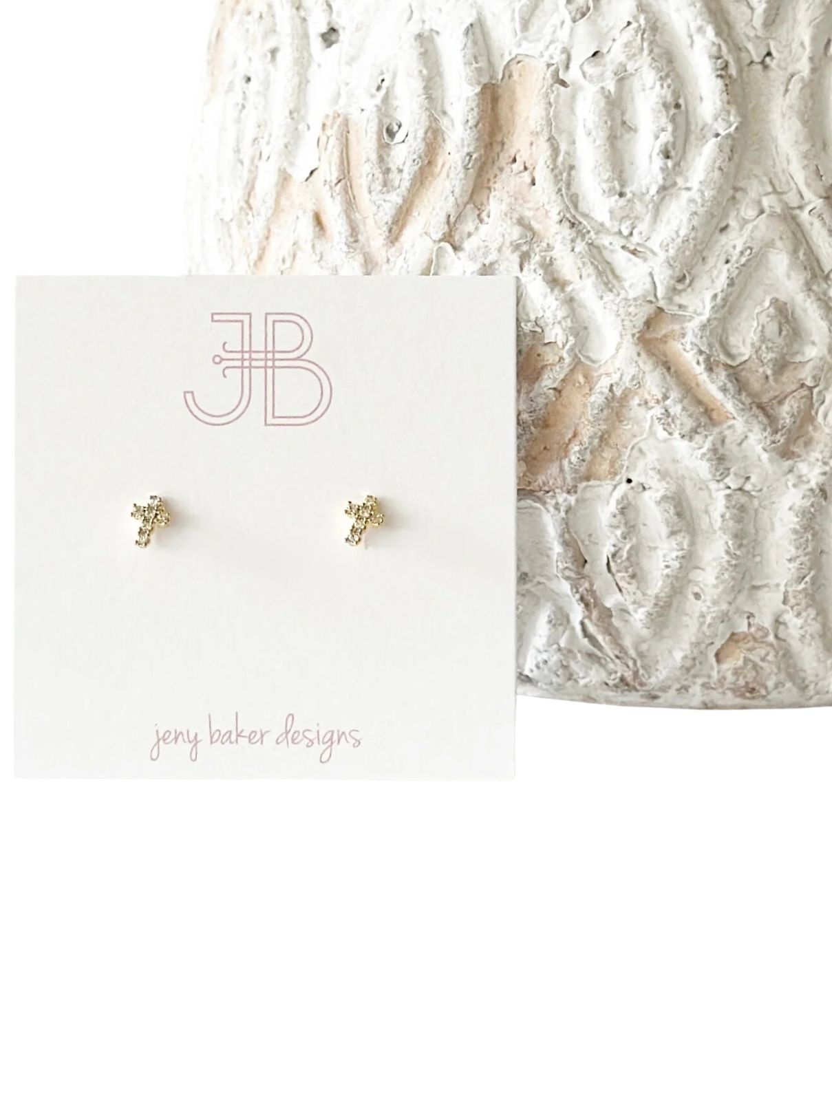 Jeny Baker Teeny Cross Studs