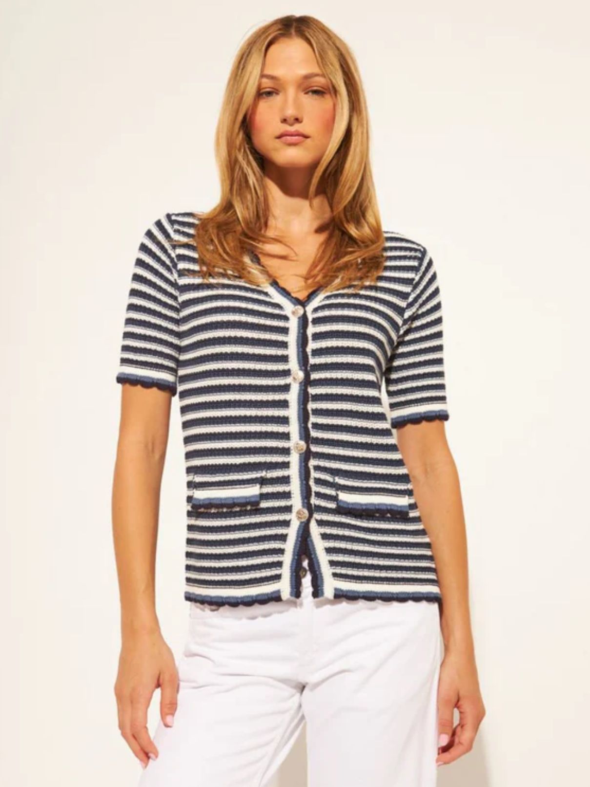 John & Jenn Clement S/S Cardigan in Harbour Thread
