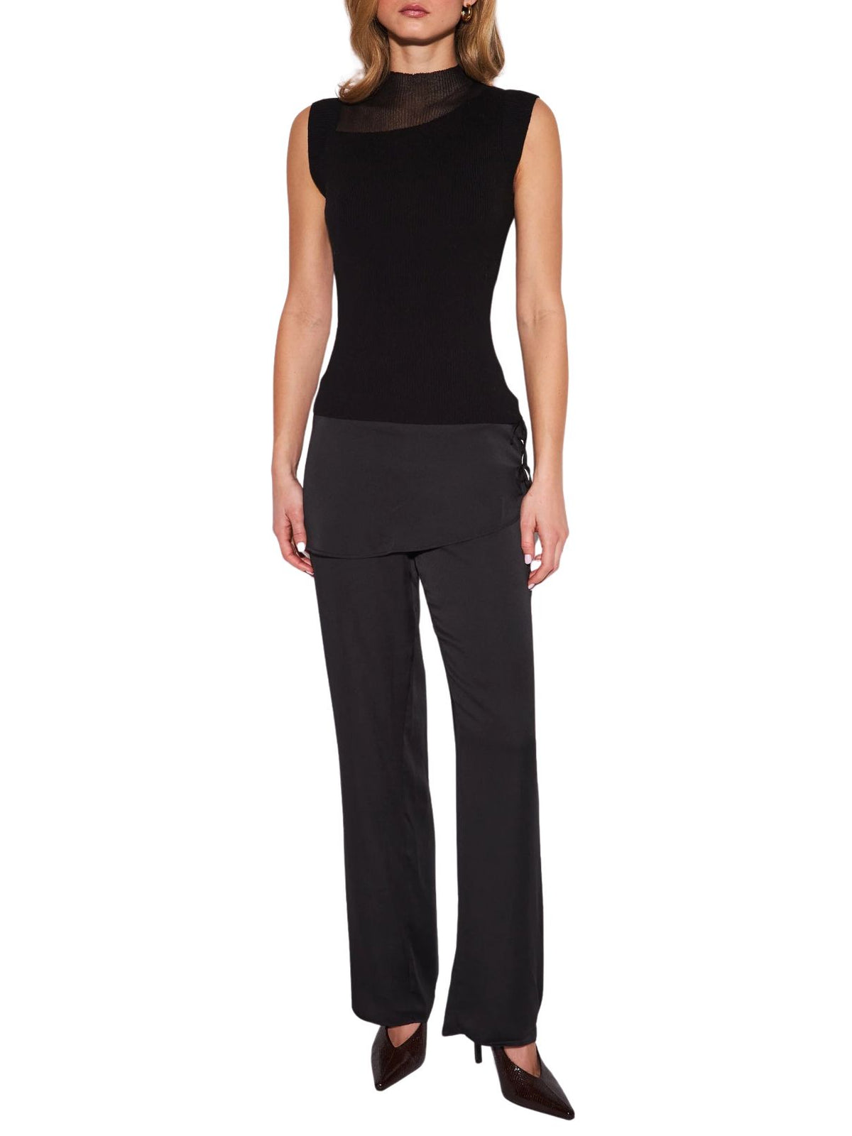 John + Jenn Gigi Sleeveless Top in Caviar