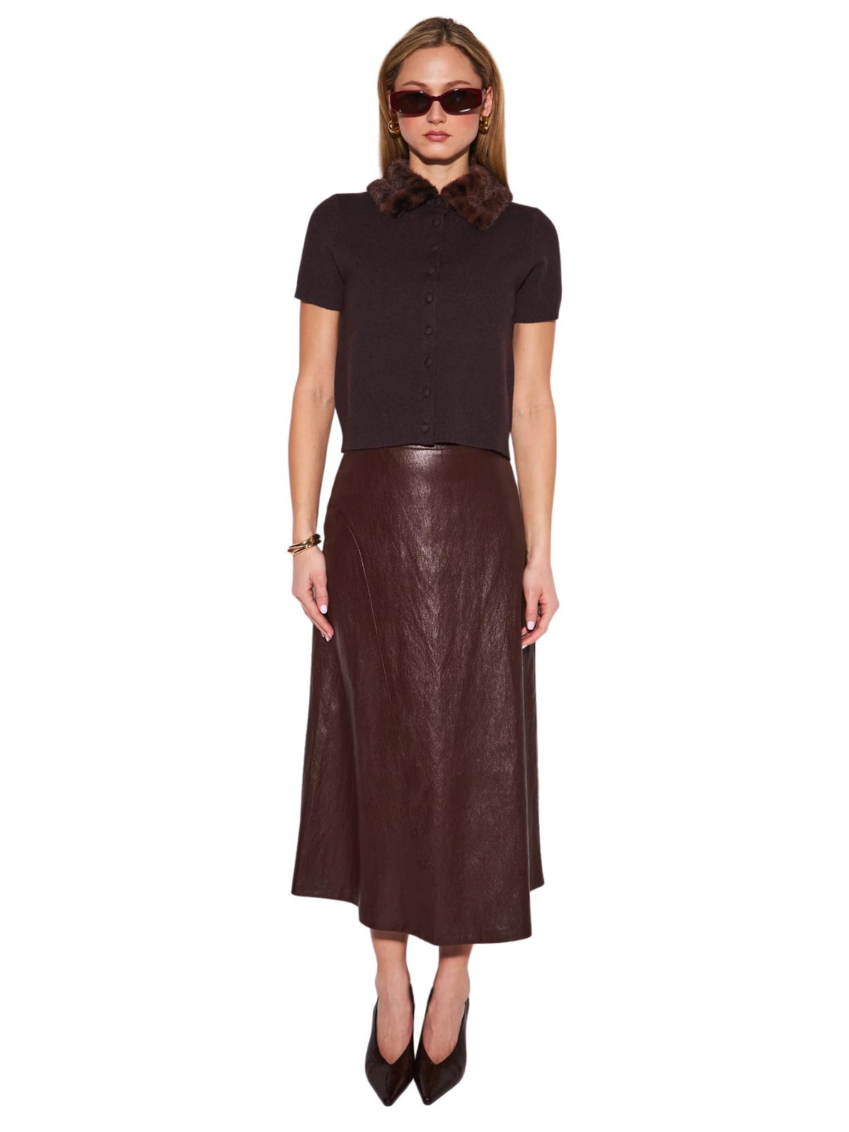 John + Jenn Hanson Statement Collar Sweater in Lavish Leopard