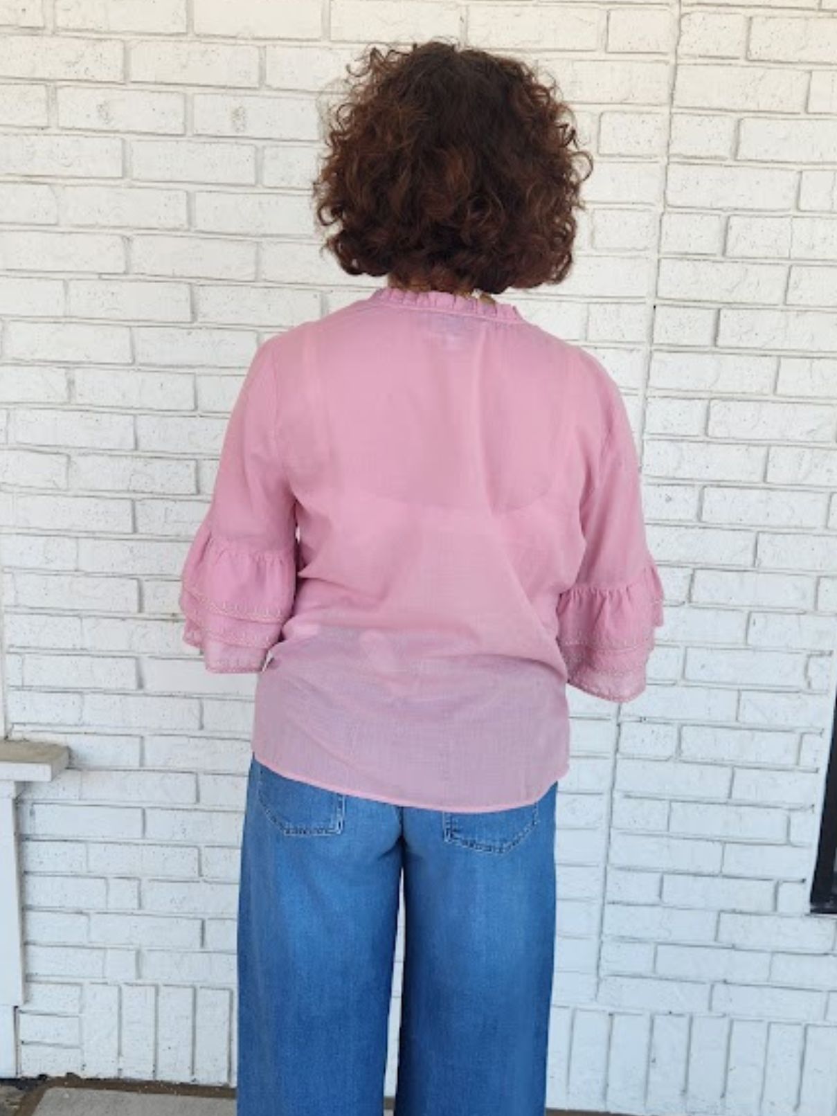 Johnny Was Kamala Ruffle Blouse in Taffy