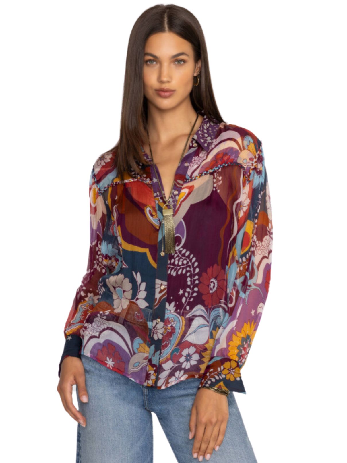 Johnny Was Katerina Braid Blouse in Tavie