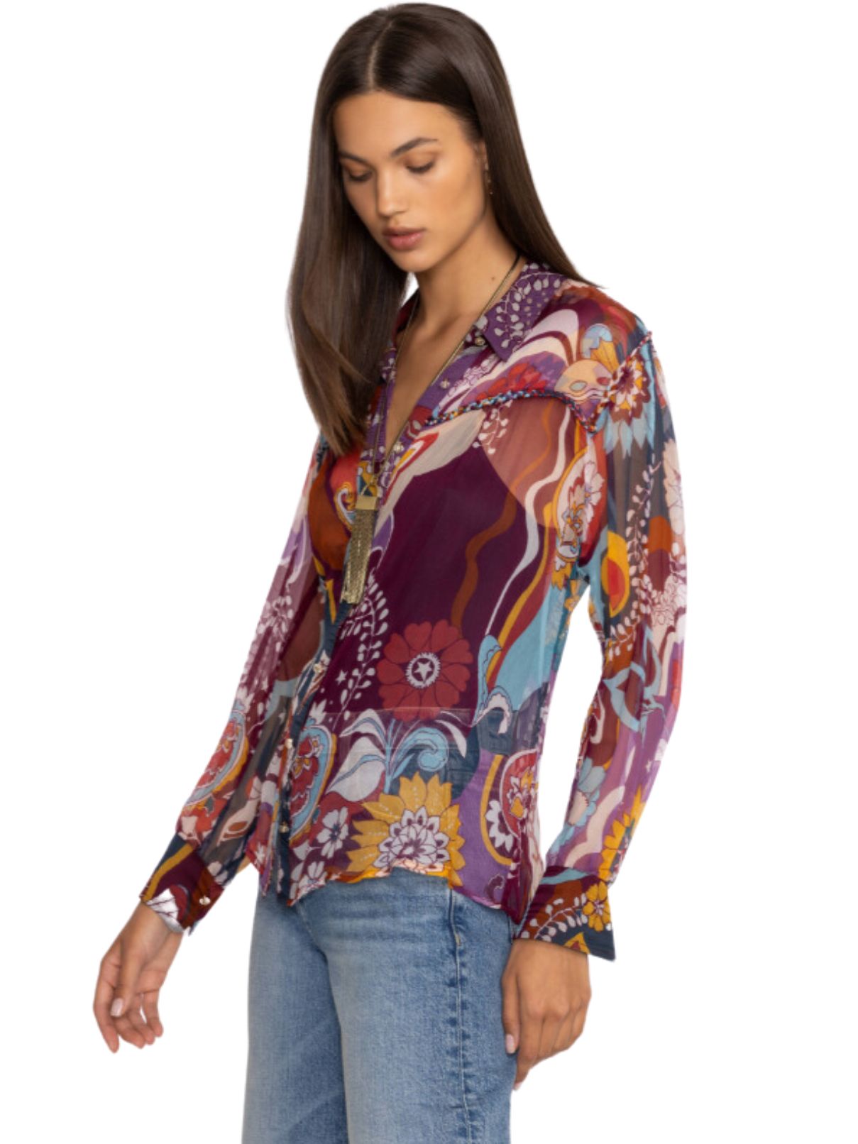 Johnny Was Katerina Braid Blouse in Tavie