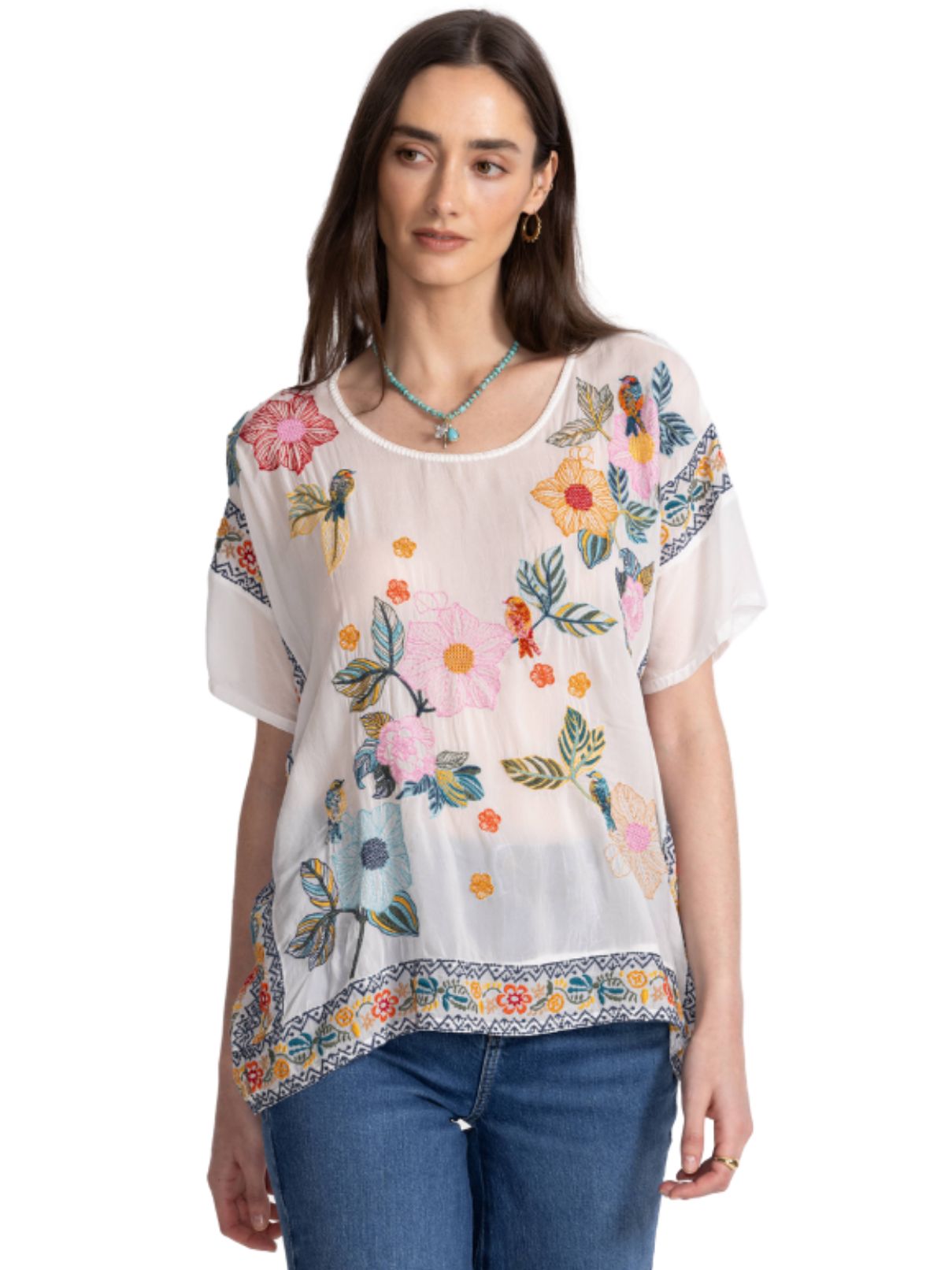 Johnny Was Mariafe Blouse in White