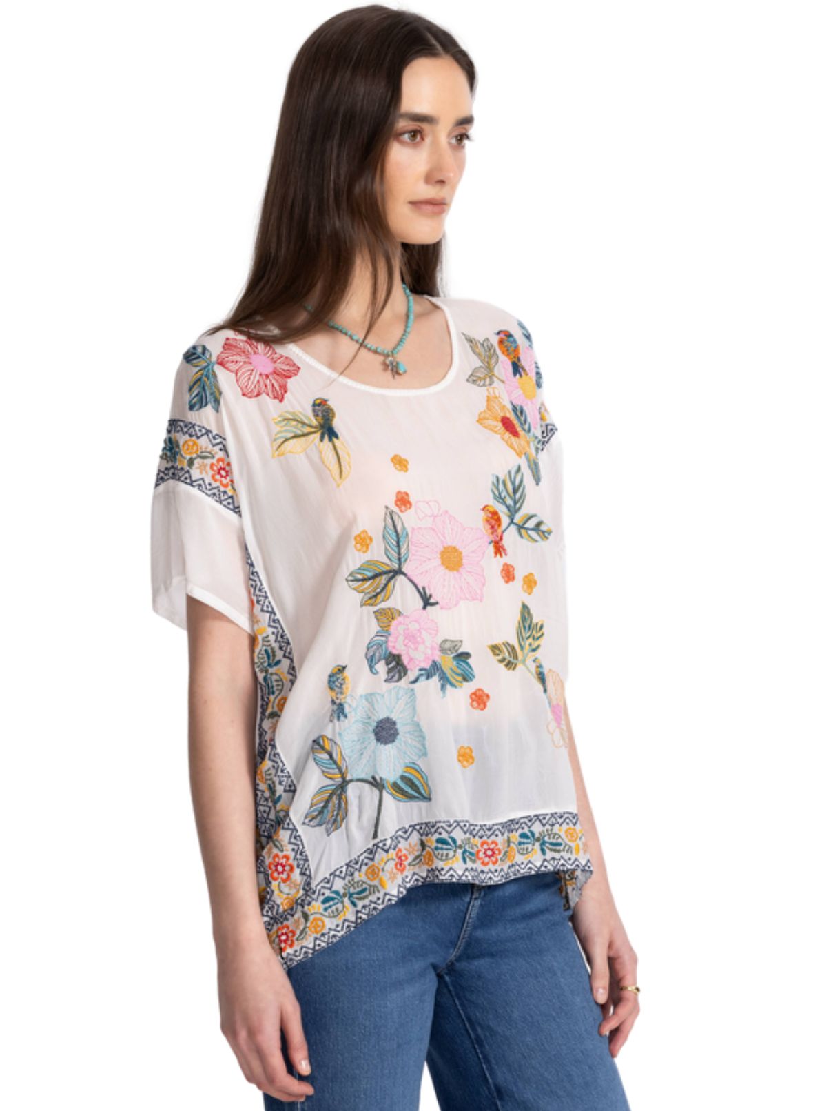 Johnny Was Mariafe Blouse in White
