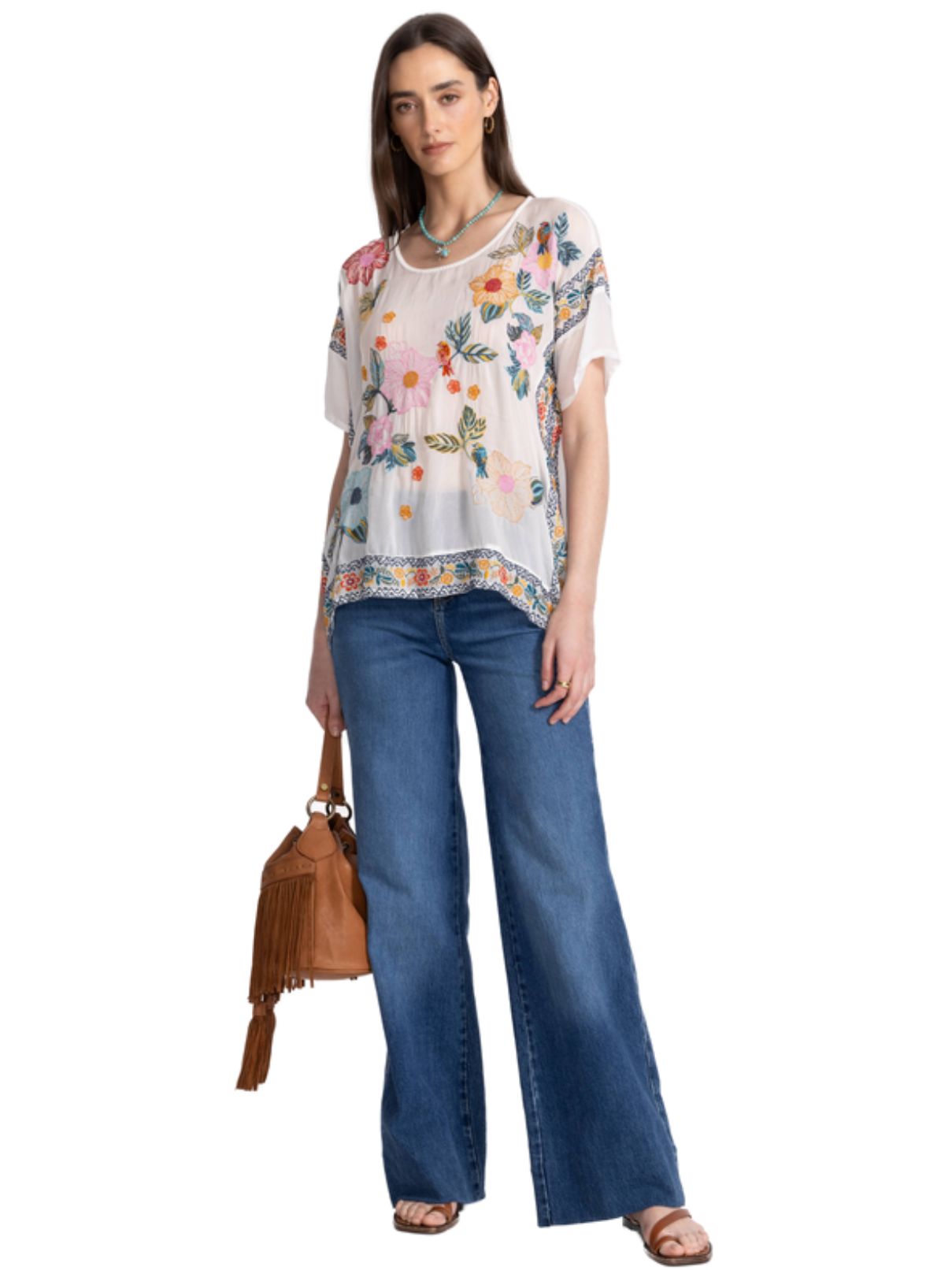 Johnny Was Mariafe Blouse in White