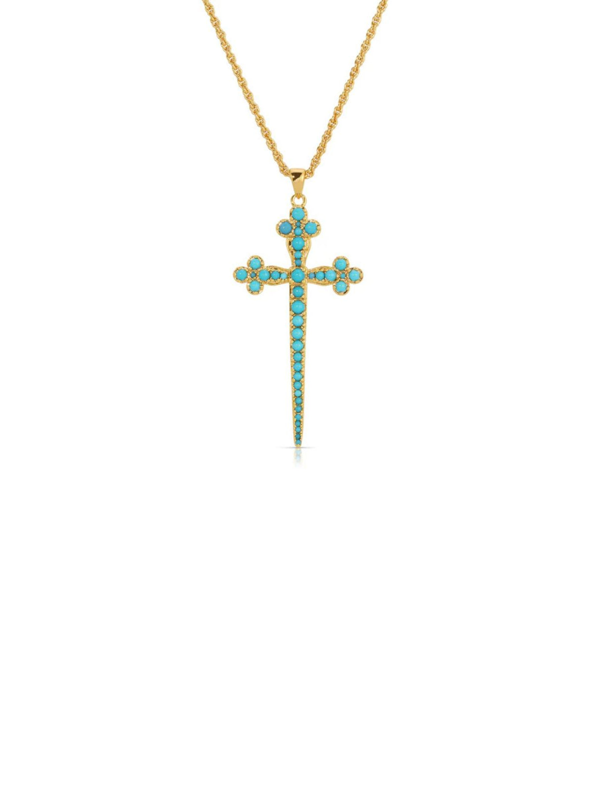 Joy Dravecky Athena Cross Necklace in Turquoise