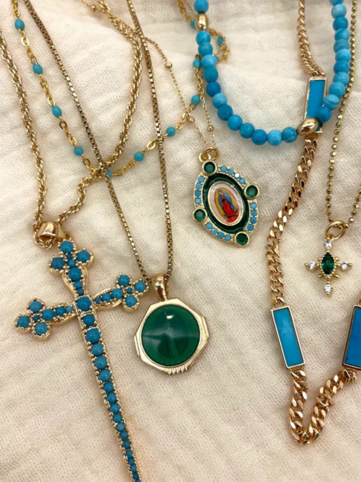 Joy Dravecky Athena Cross Necklace in Turquoise