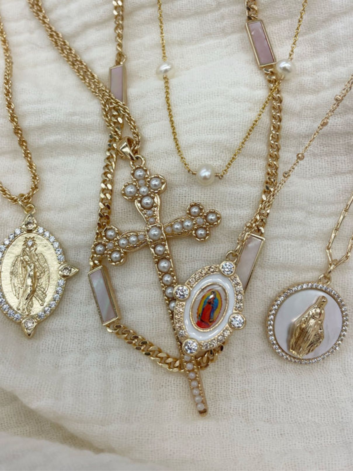 Joy Dravecky Athena Cross Pearl Necklace