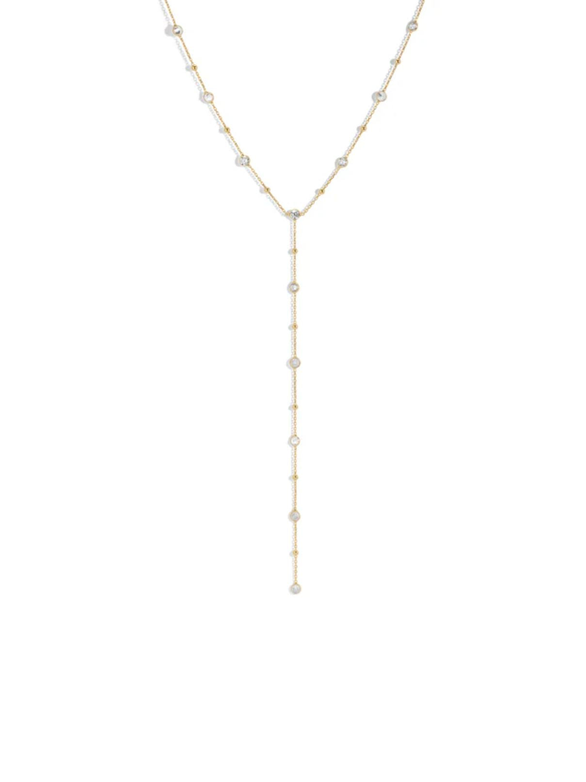 Joy Dravecky Bezel Gemstone Lariat in White