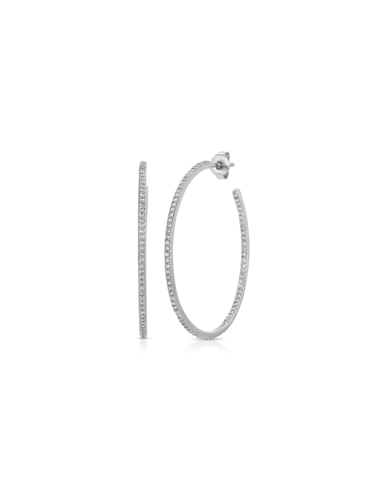 Joy Dravecky CZ Whisper Hoop in Silver