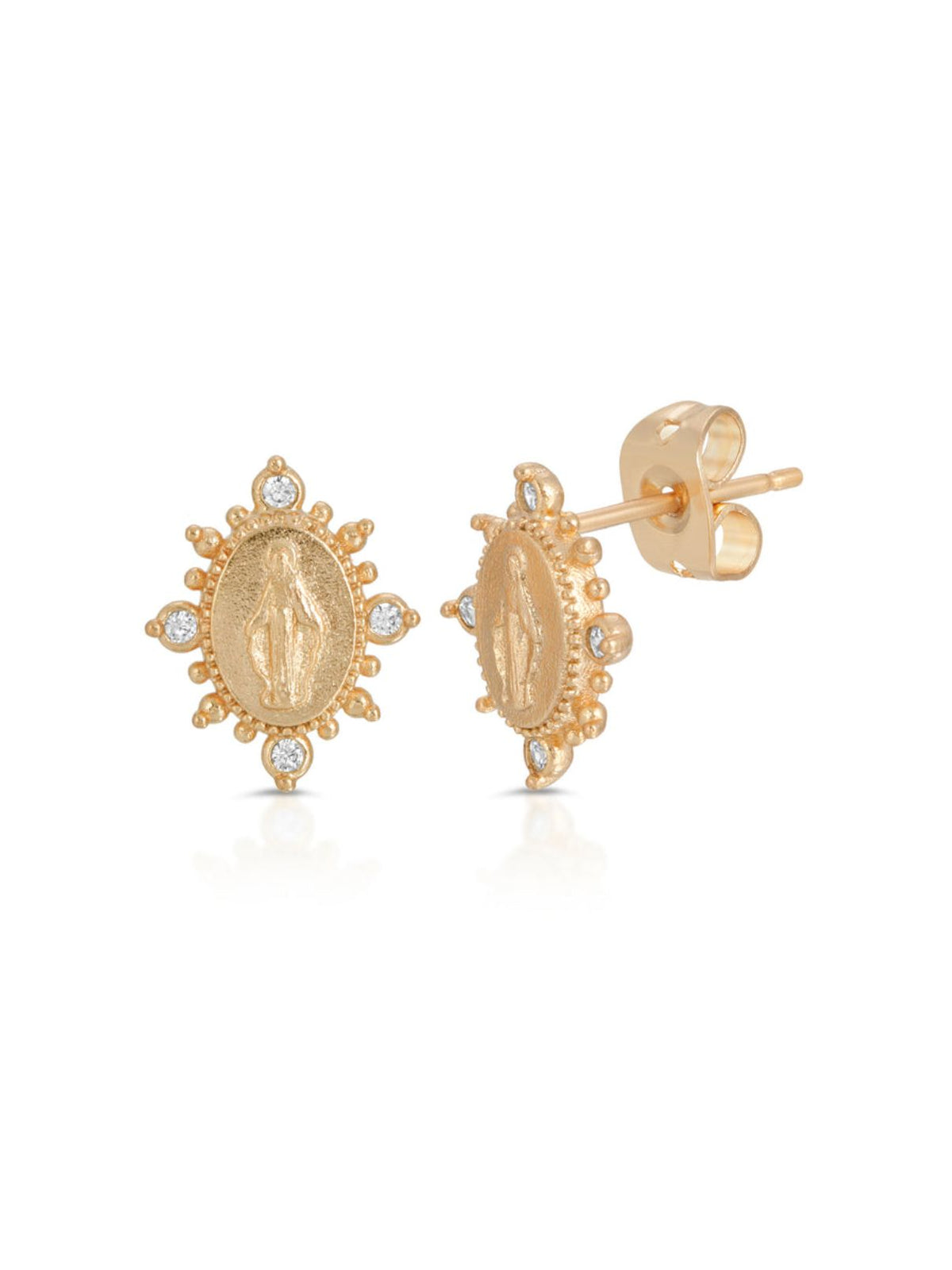 Joy Dravecky Lady of Lourdes Stud in Gold