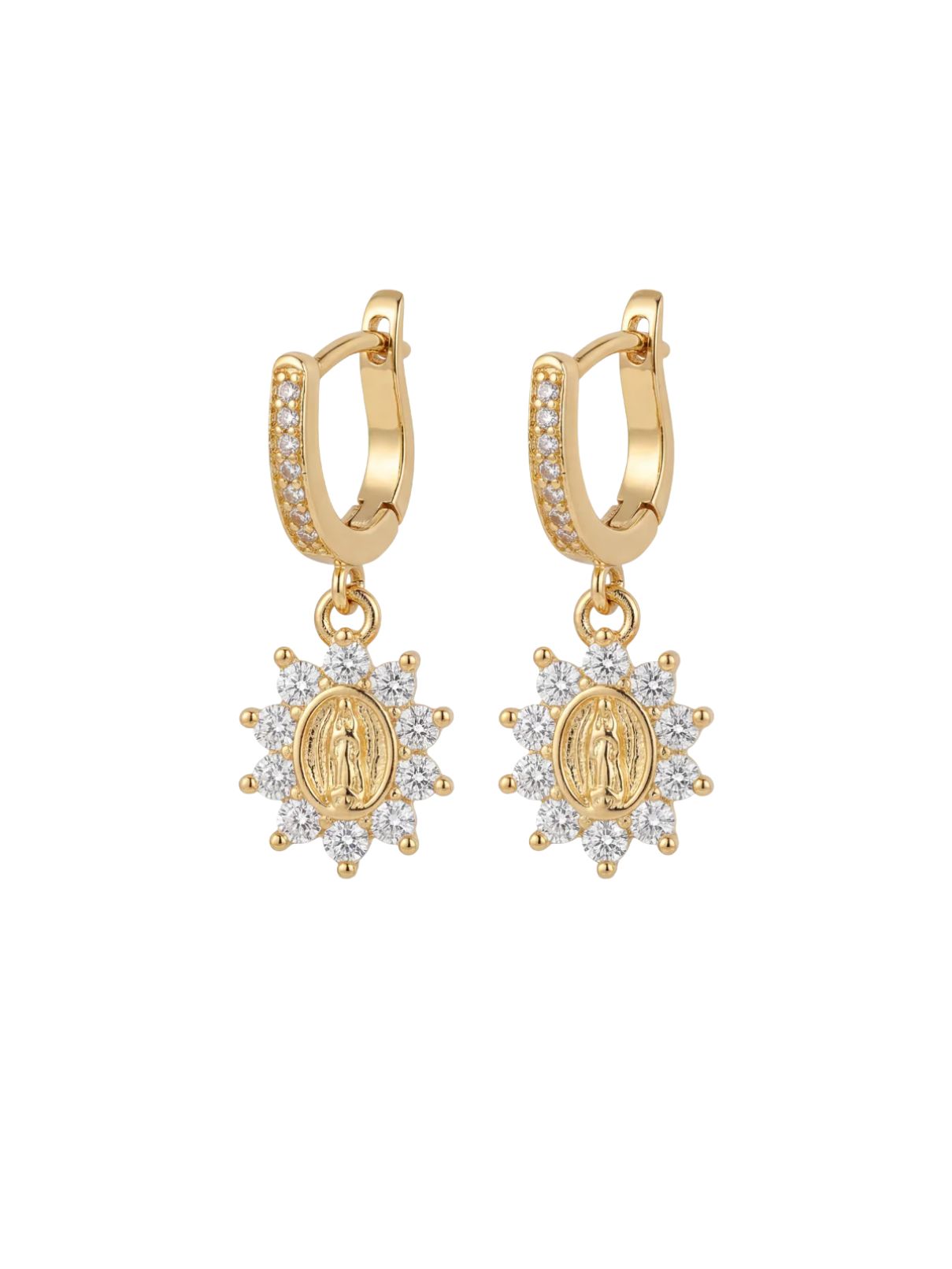 Joy Dravecky Mini Heirloom Huggie Earrings in Gold