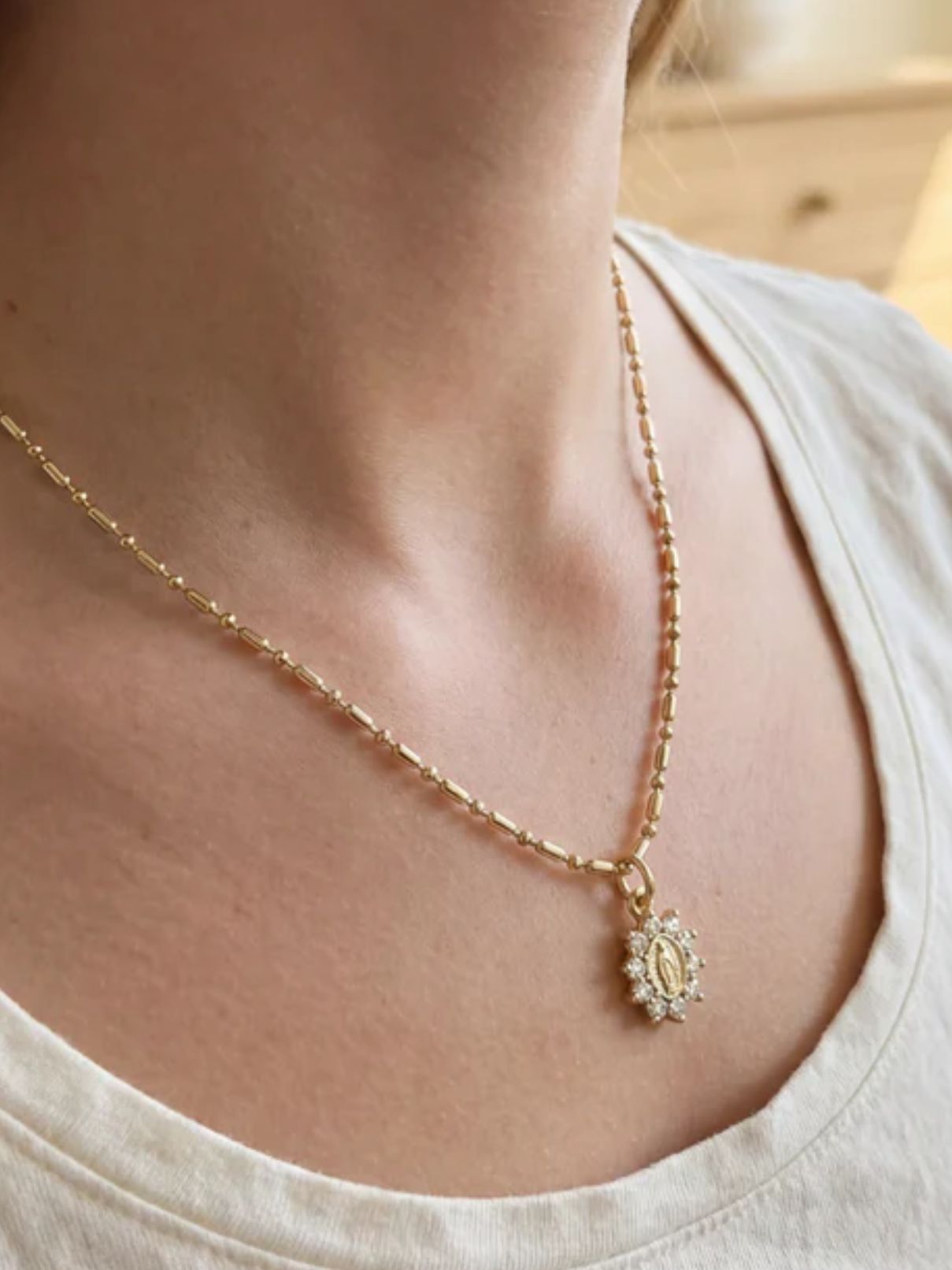 Joy Dravecky Mini Heirloom Necklace in Gold