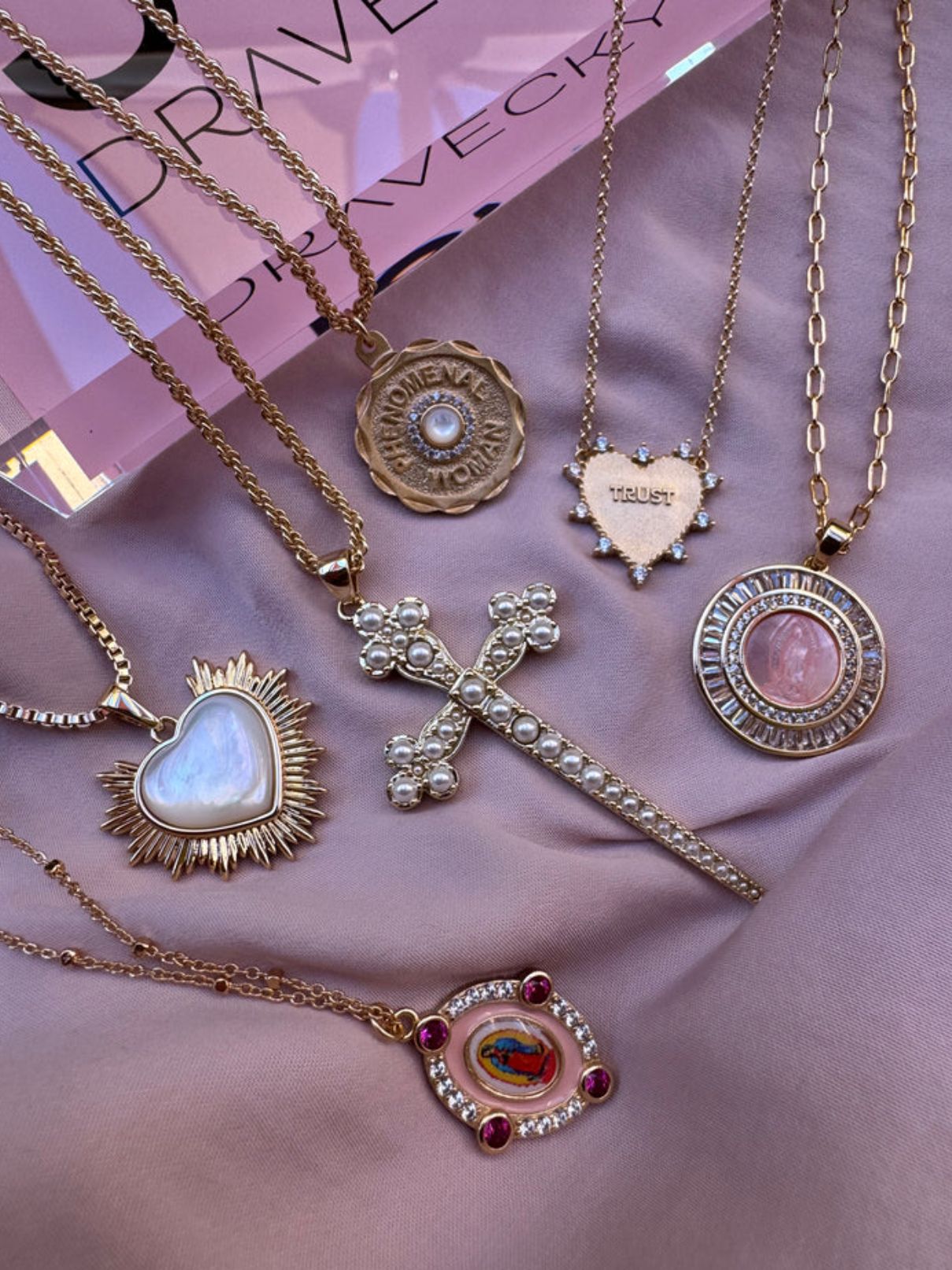 Joy Dravecky Sacred Heart Pearl Necklace