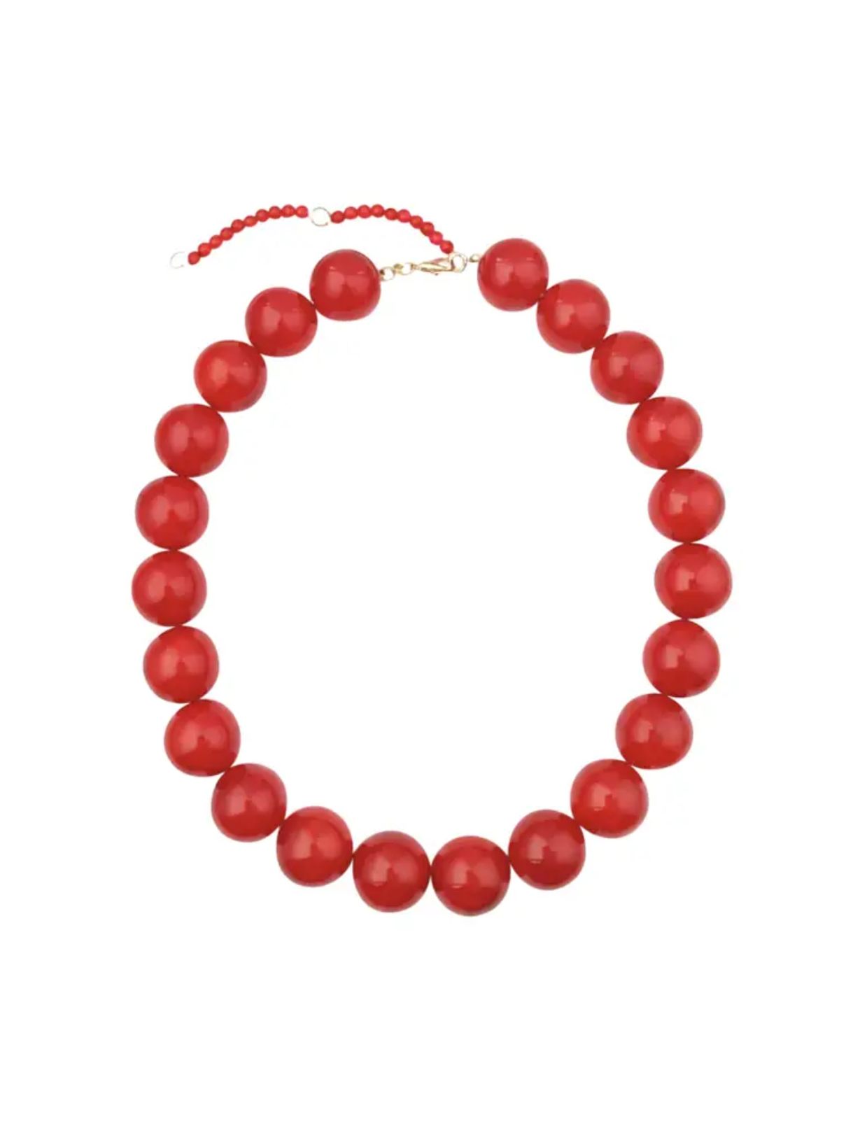 Kameron Chunky Beaded Necklace in Red