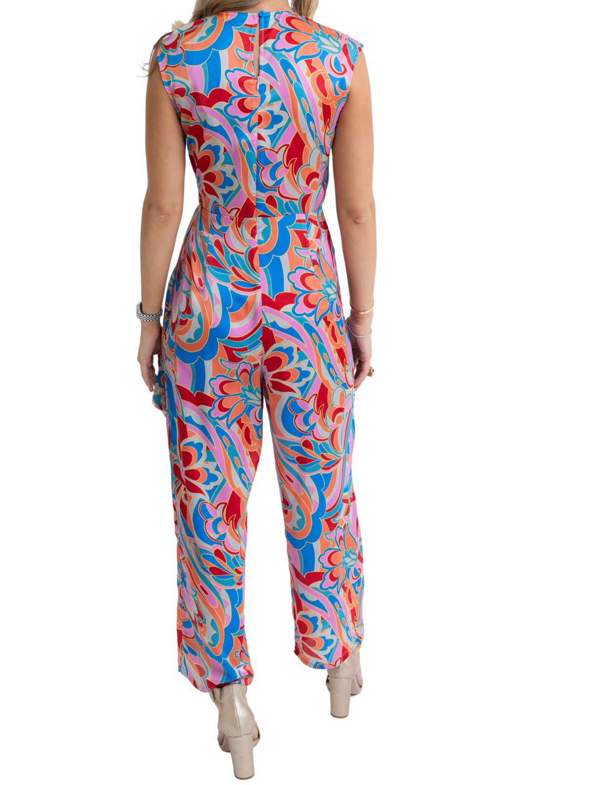 Karlie Abstract Oriental Blue Jumpsuit