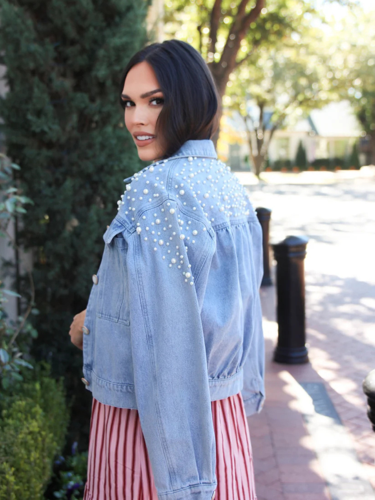 Karlie Denim Pearl Jacket