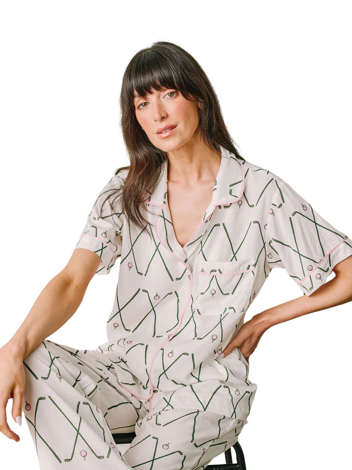 Katie Kime Birdie PJ Set in Green