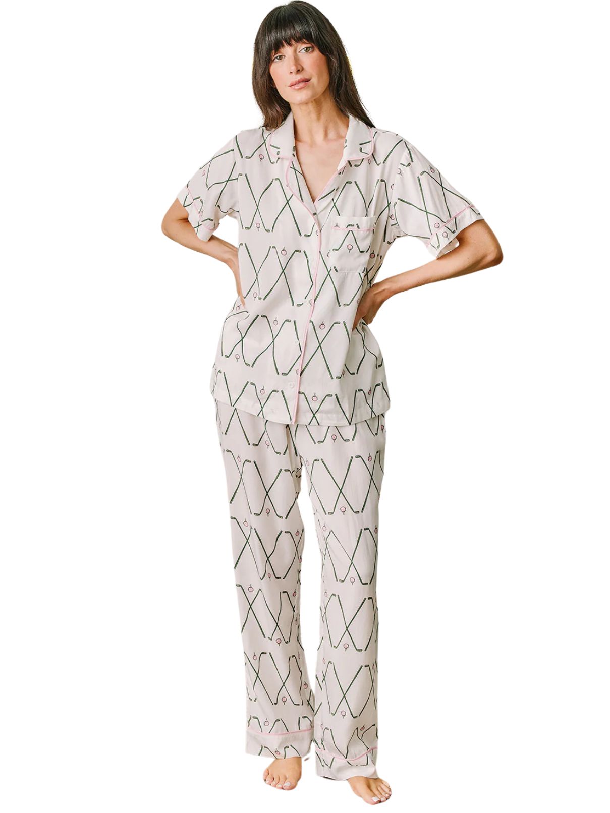 Katie Kime Birdie PJ Set in Green