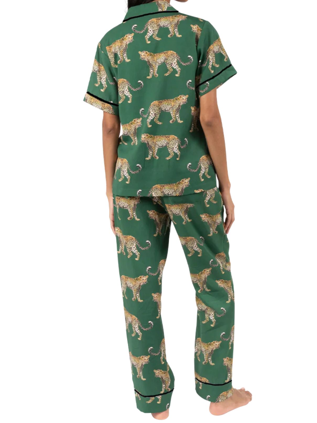 Katie Kime Cheetah PJ Set in Green