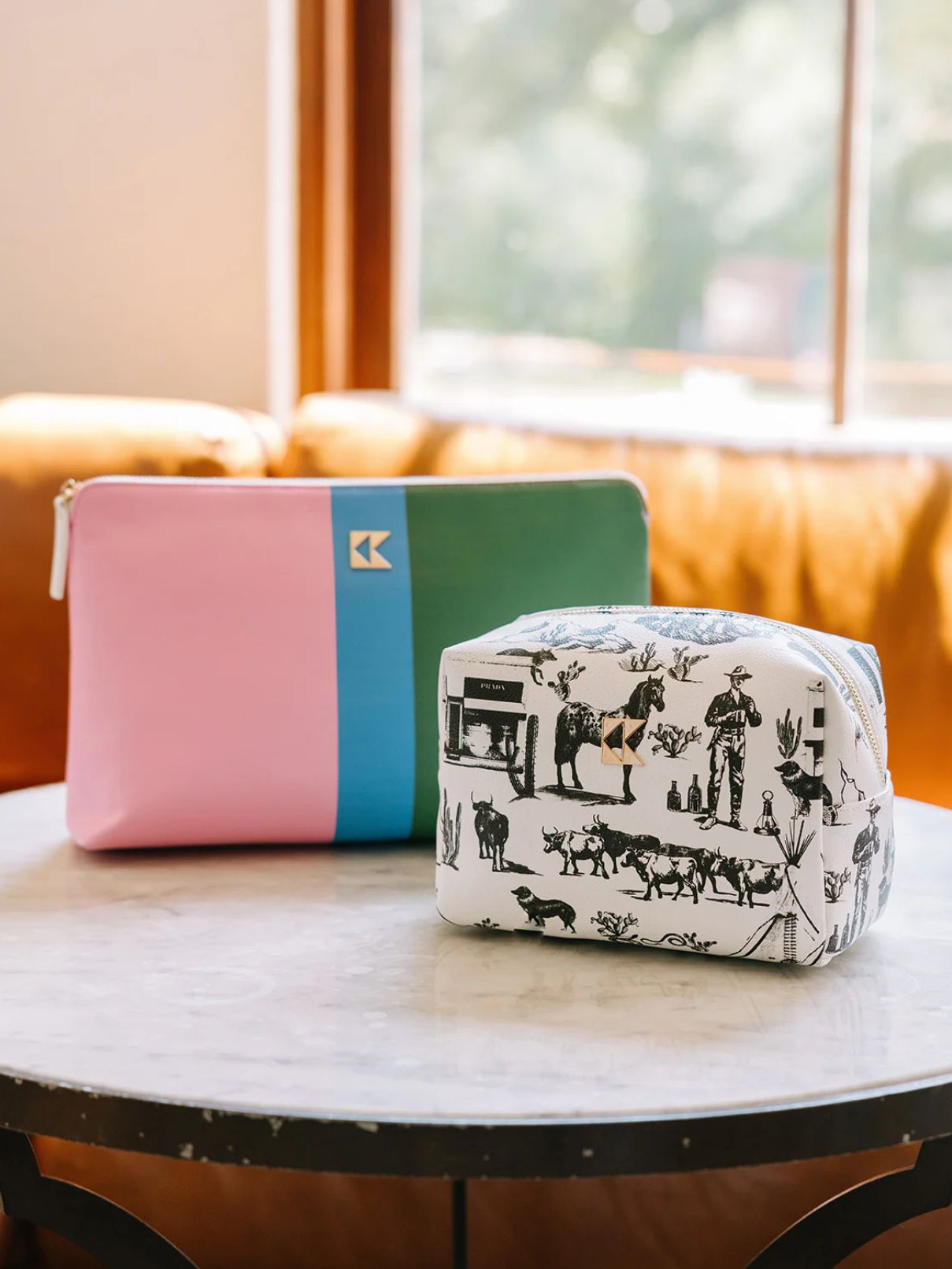 Katie Kime Color Block Oversized Bag in Pink/Green/Blue
