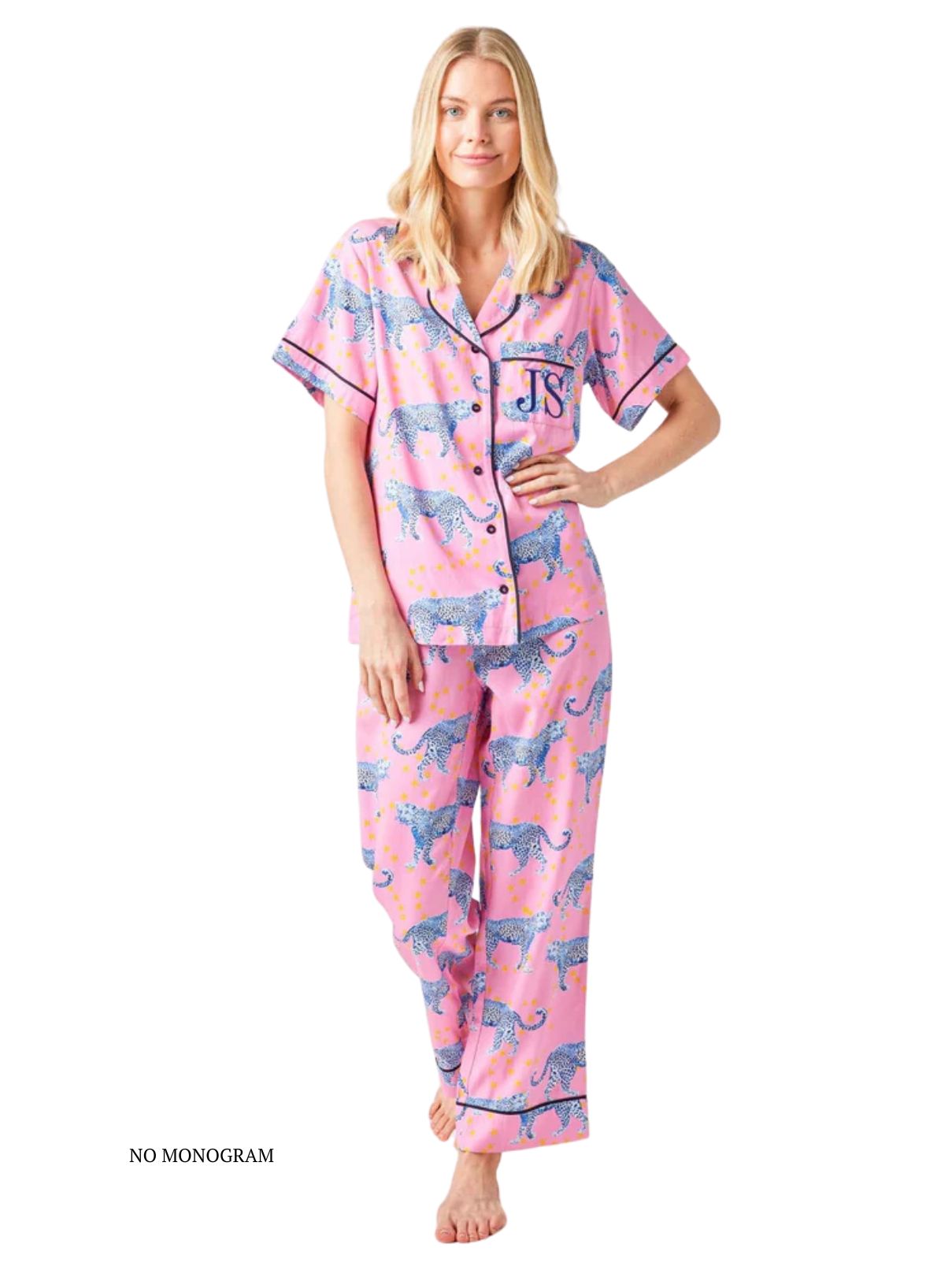 Katie Kime Cosmic Cheetah Pajama Set in Pink