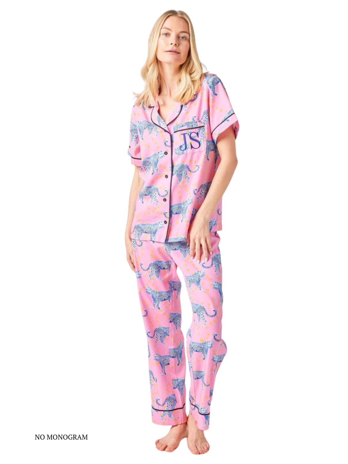 Katie Kime Cosmic Cheetah Pajama Set in Pink