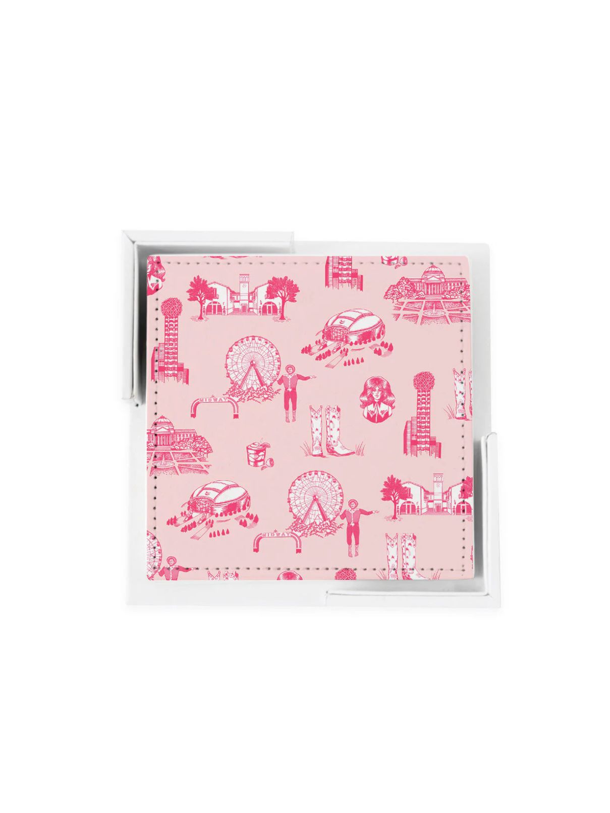 Katie Kime Dallas Coaster Set in Lt Pink