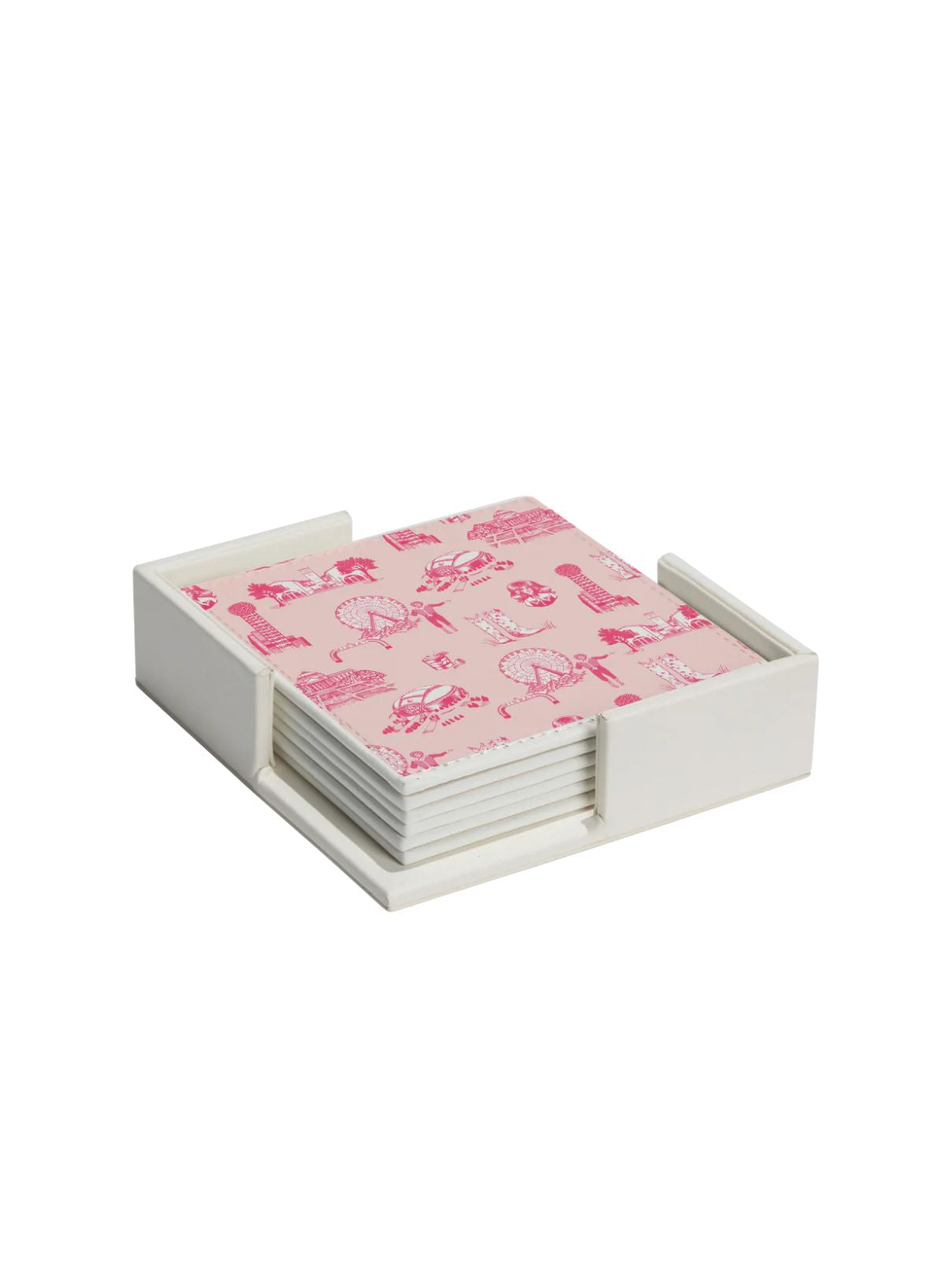 Katie Kime Dallas Coaster Set in Lt Pink