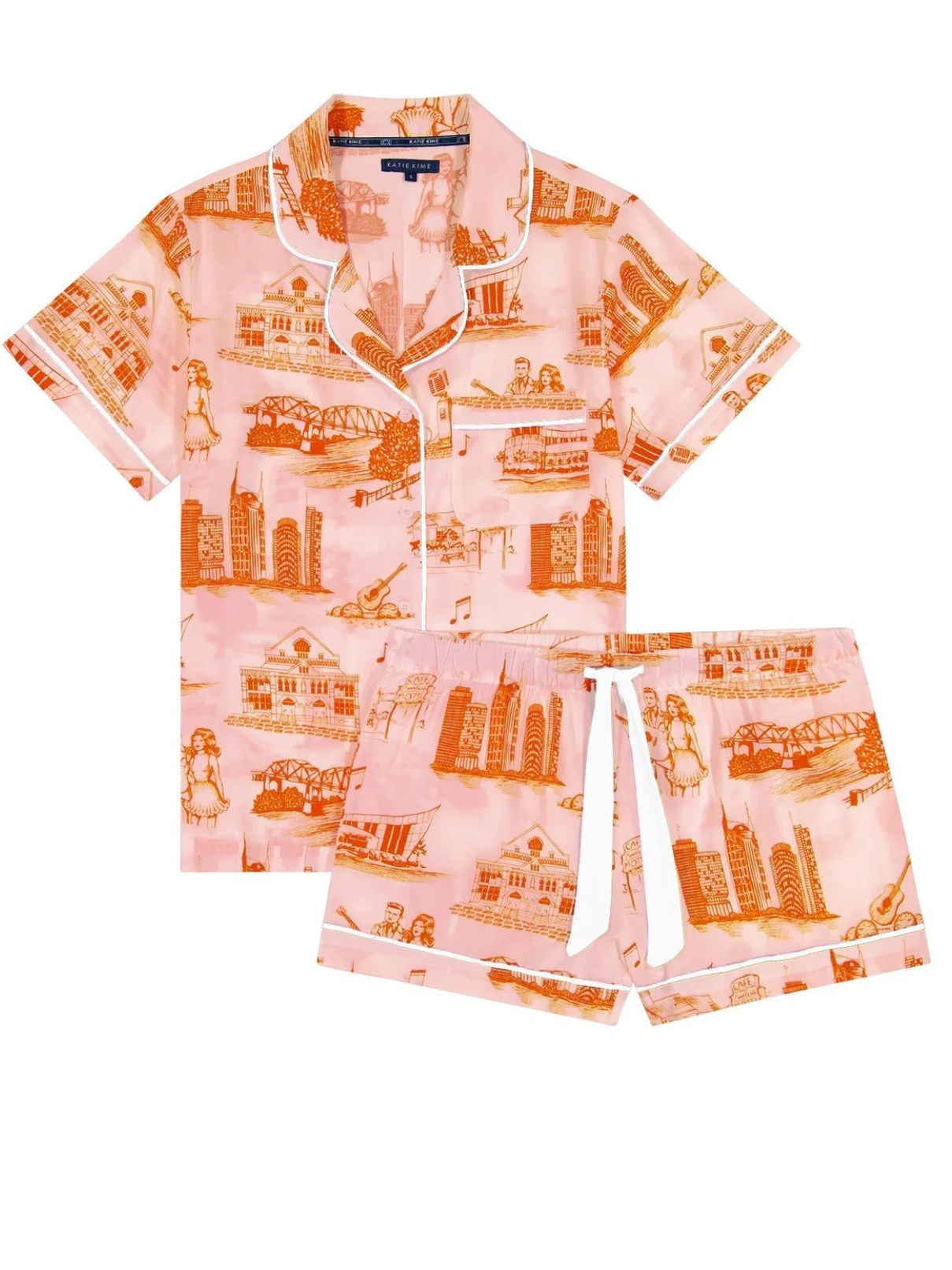 Katie Kime Nashville Toile PJ Short Set in Pink