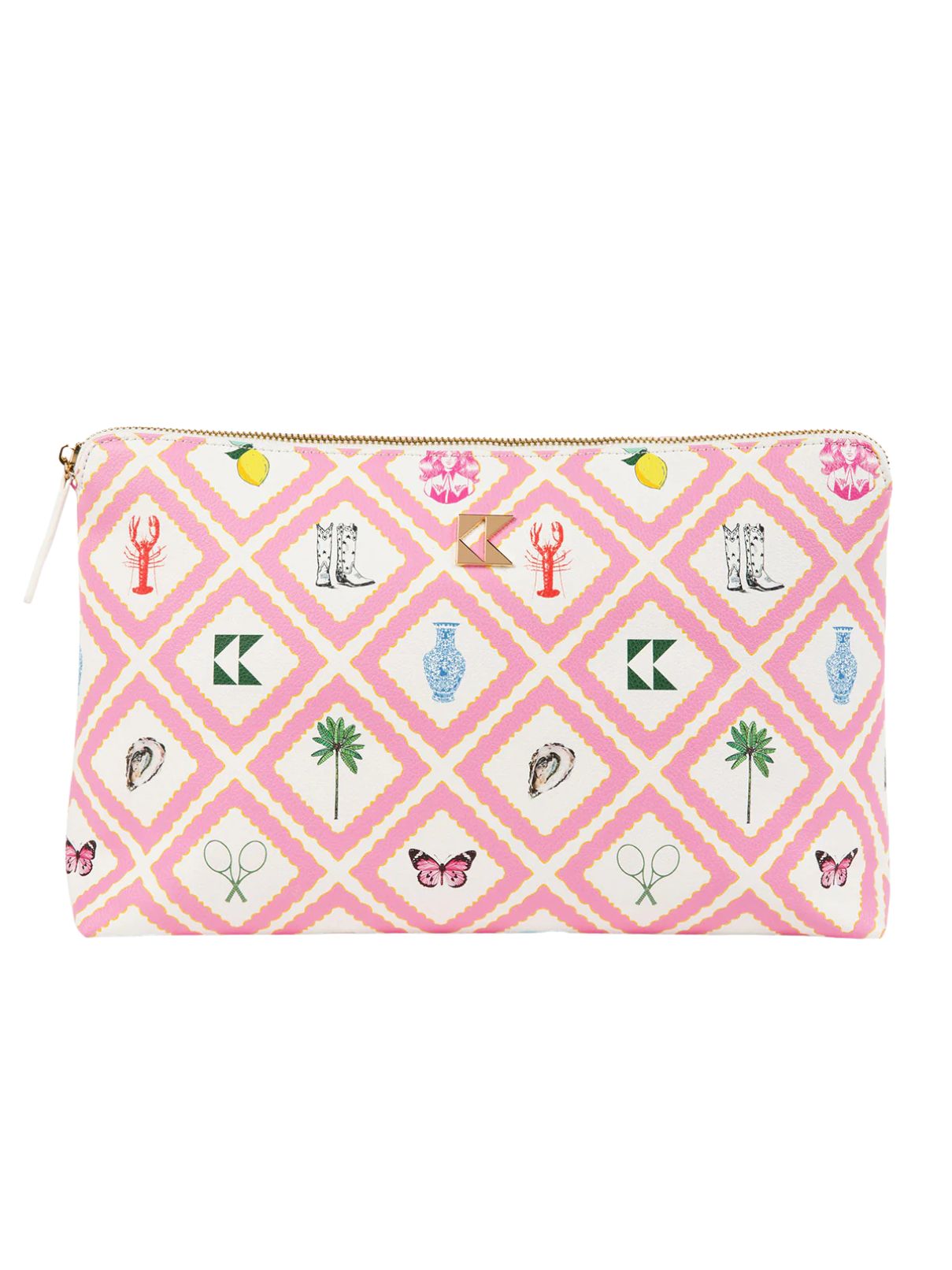 Katie Kime Story Oversized Accessory Bag in Pink