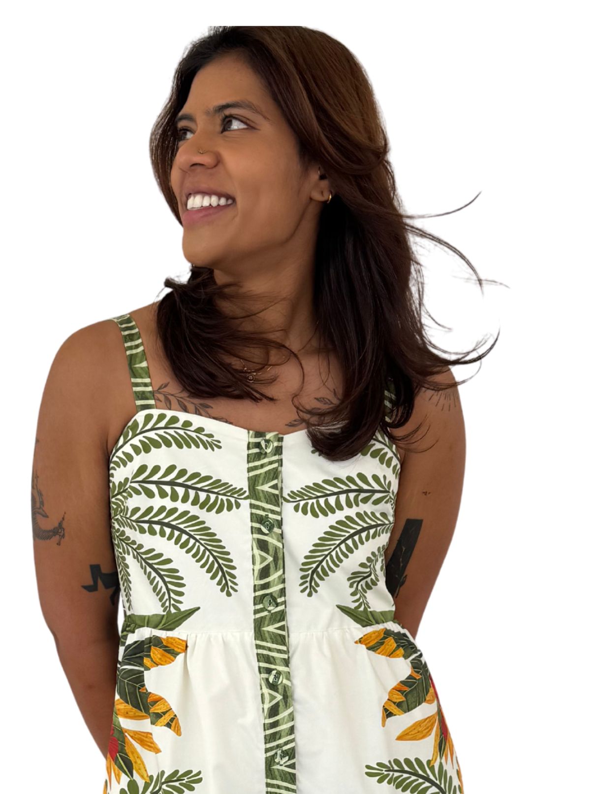 Kennedy Midi Dress in Early Morning Forest