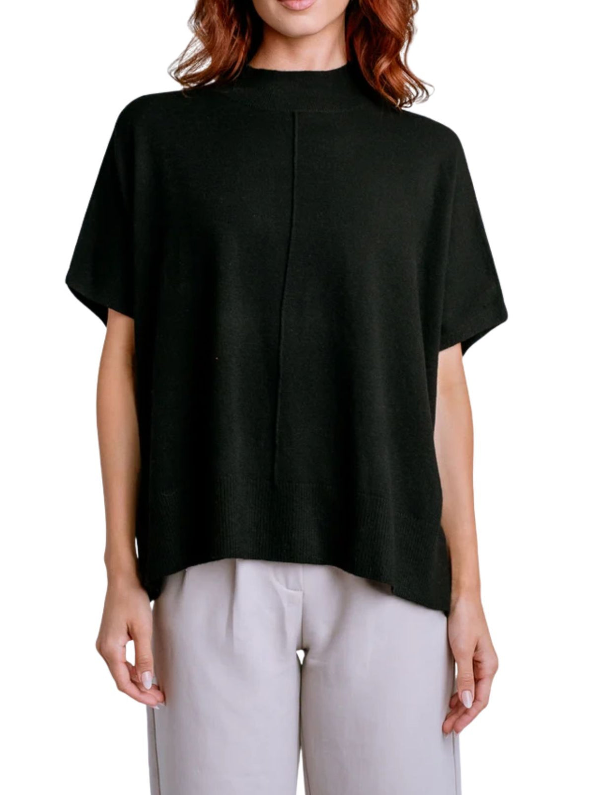 Kerisma Caroline Oversized Turtleneck Sweater Top in Black