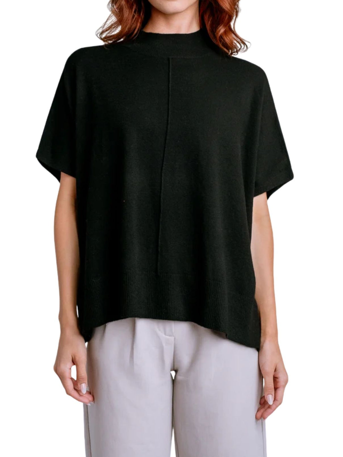 Kerisma Caroline Oversized Turtleneck Sweater Top in Black