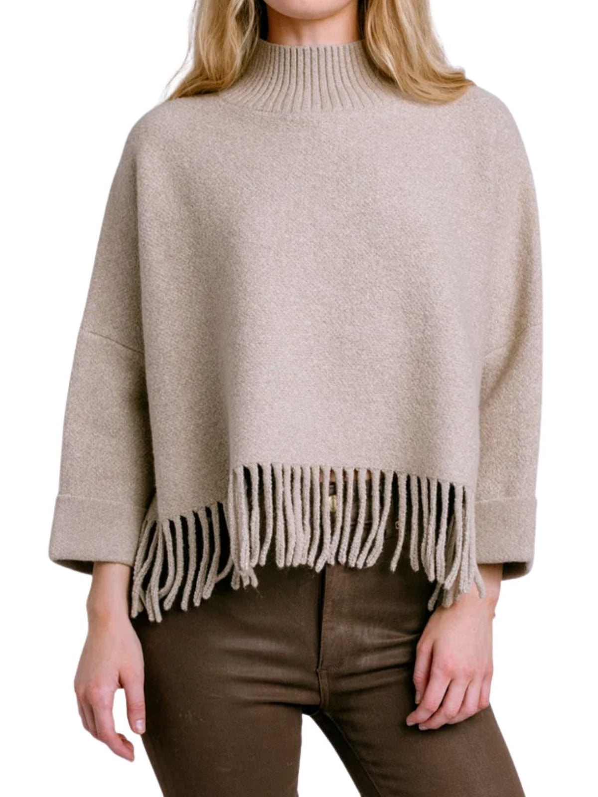 Kerisma Sachi Aja Fringe Sweater in Warm Wheat