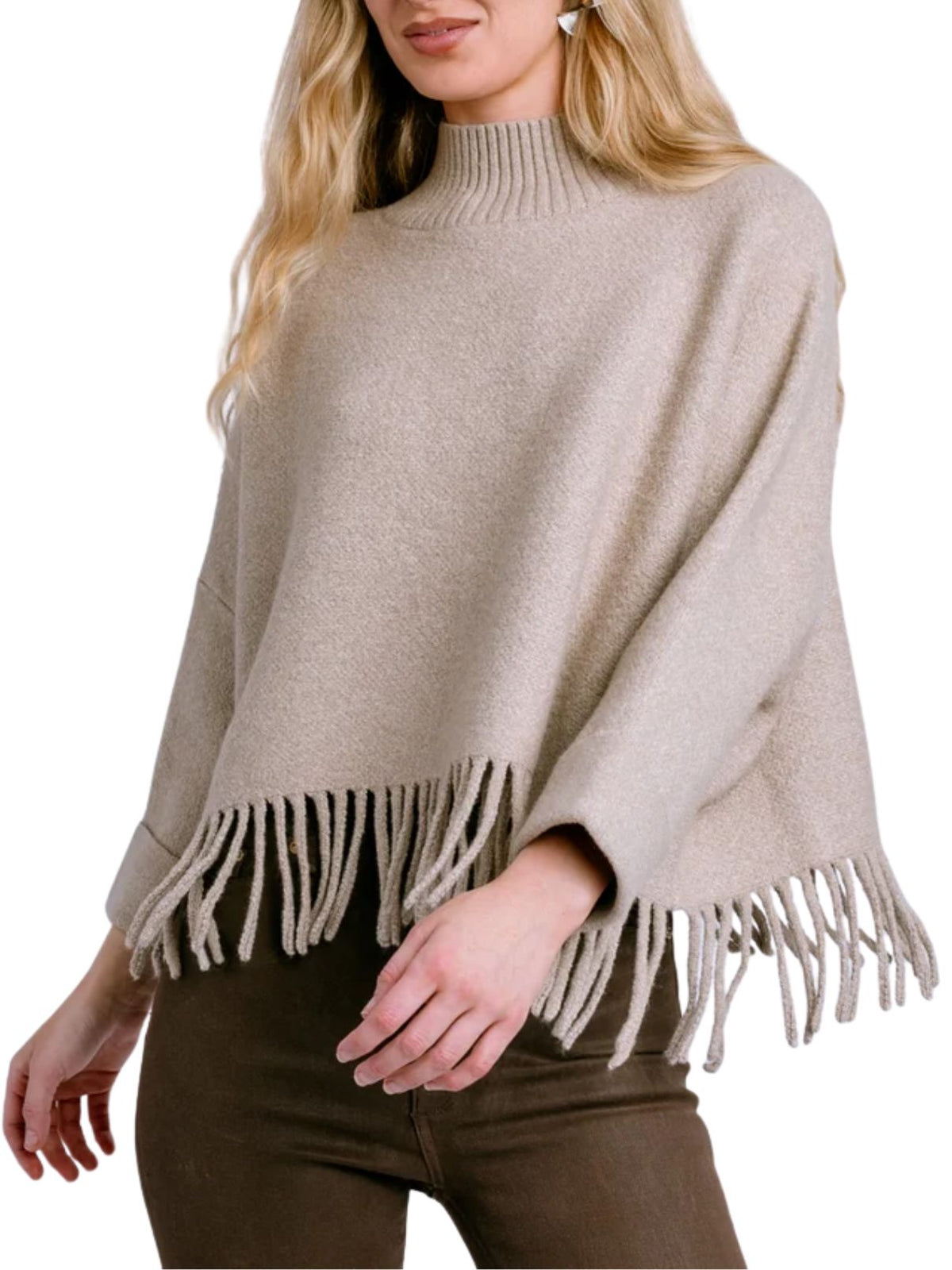 Kerisma Sachi Aja Fringe Sweater in Warm Wheat