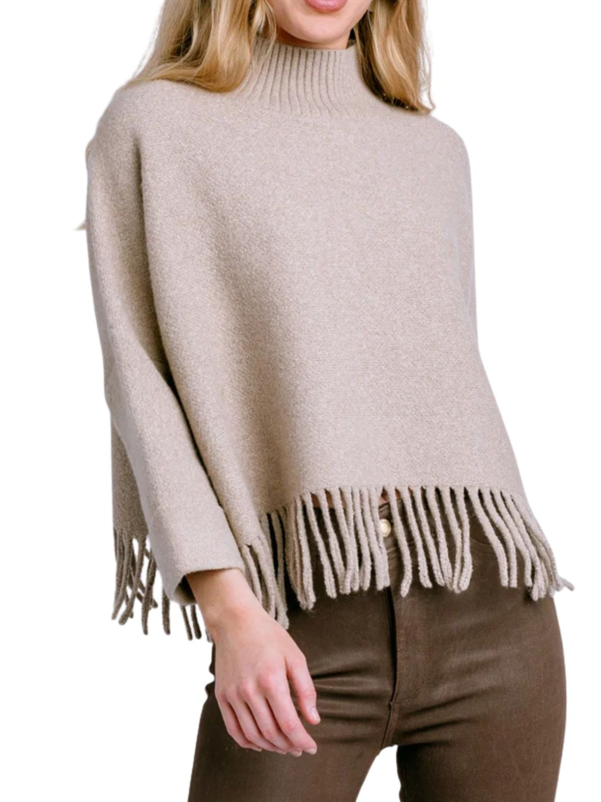 Kerisma Sachi Aja Fringe Sweater in Warm Wheat