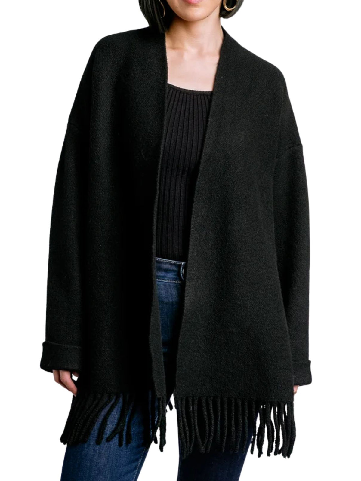 Kerisma Sachi Fringe Cardigan in Black