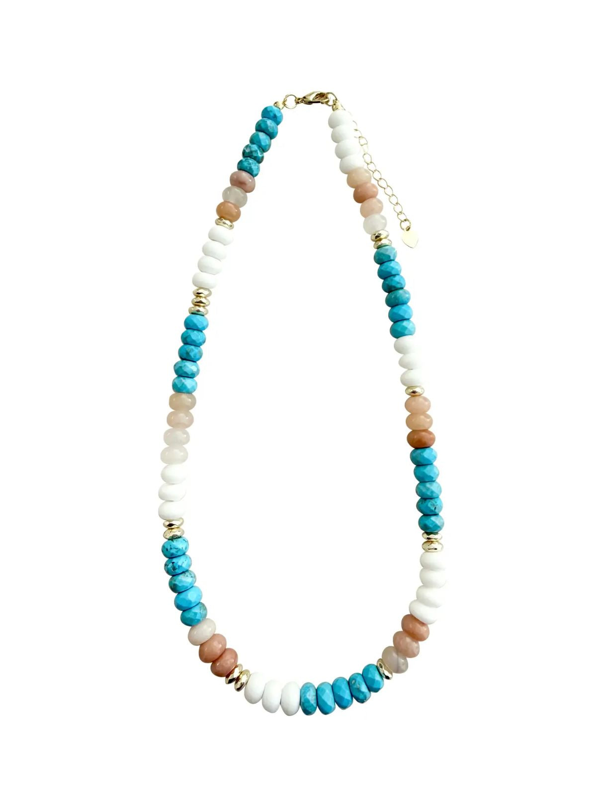 Kerry White and Turquoise Mix Beaded Necklace
