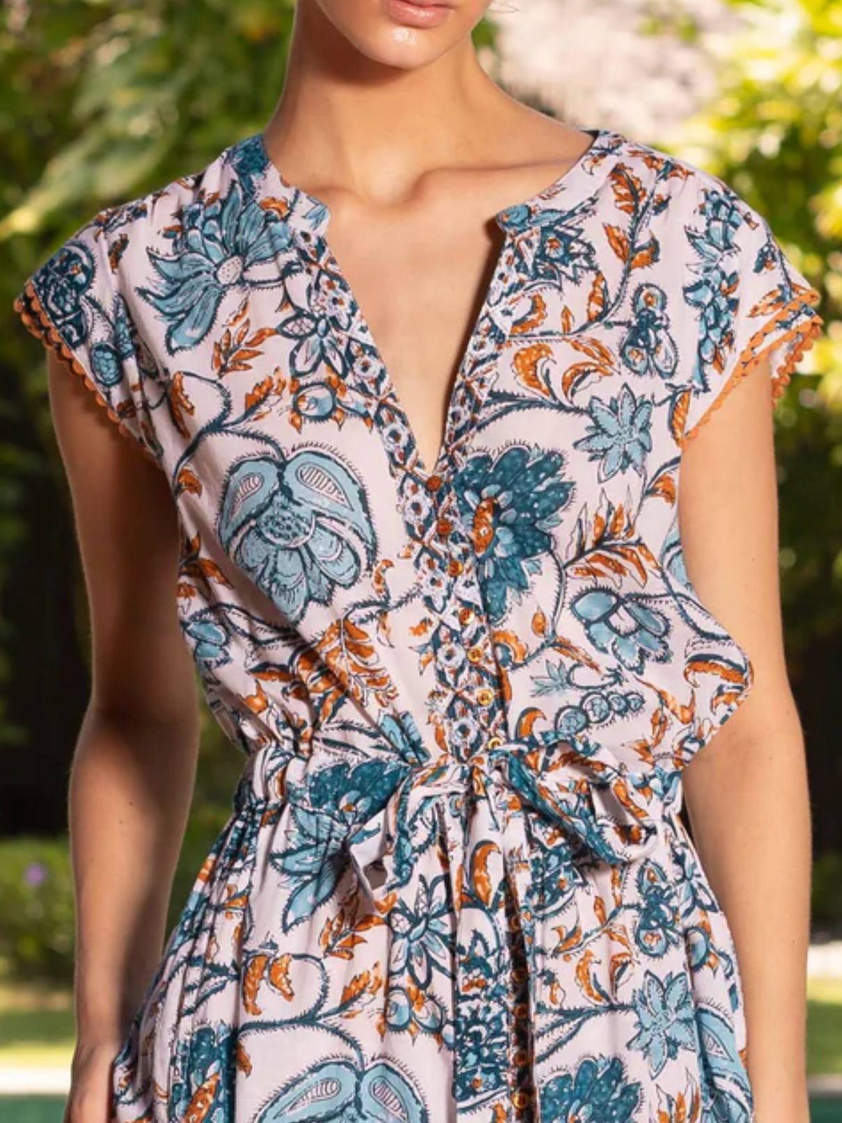 Lola Australia Daisy Boo Julie Dress in Blue/Gold
