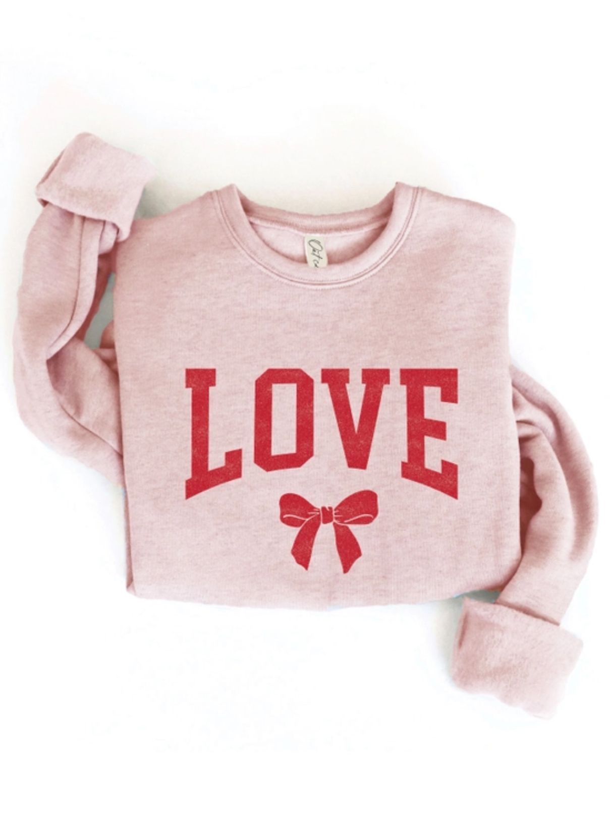 Love Bow Sweatshrt in Rose