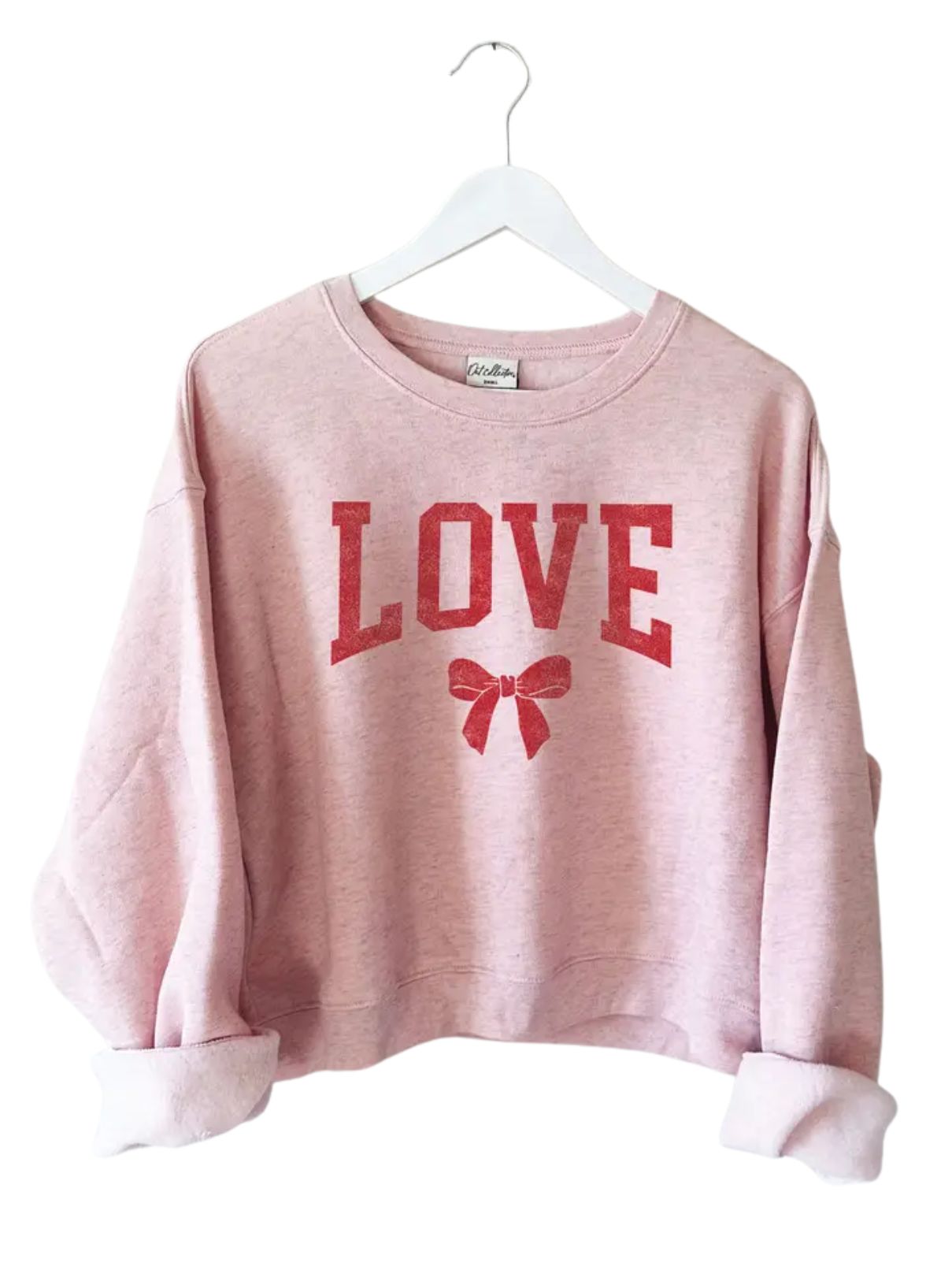 Love Bow Sweatshrt in Rose