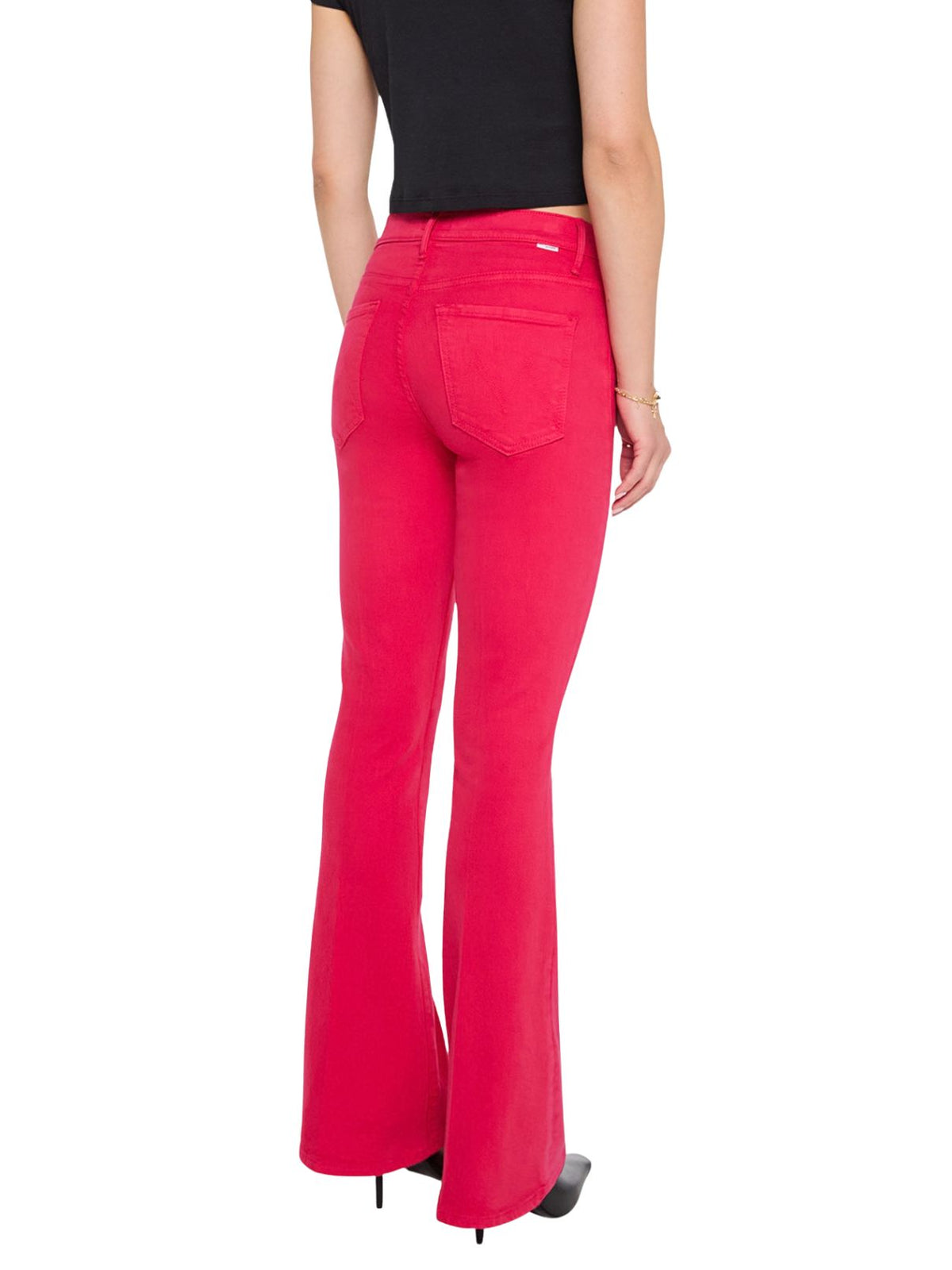 MOTHER The Weekender Flare Jeans in Virtual Pink