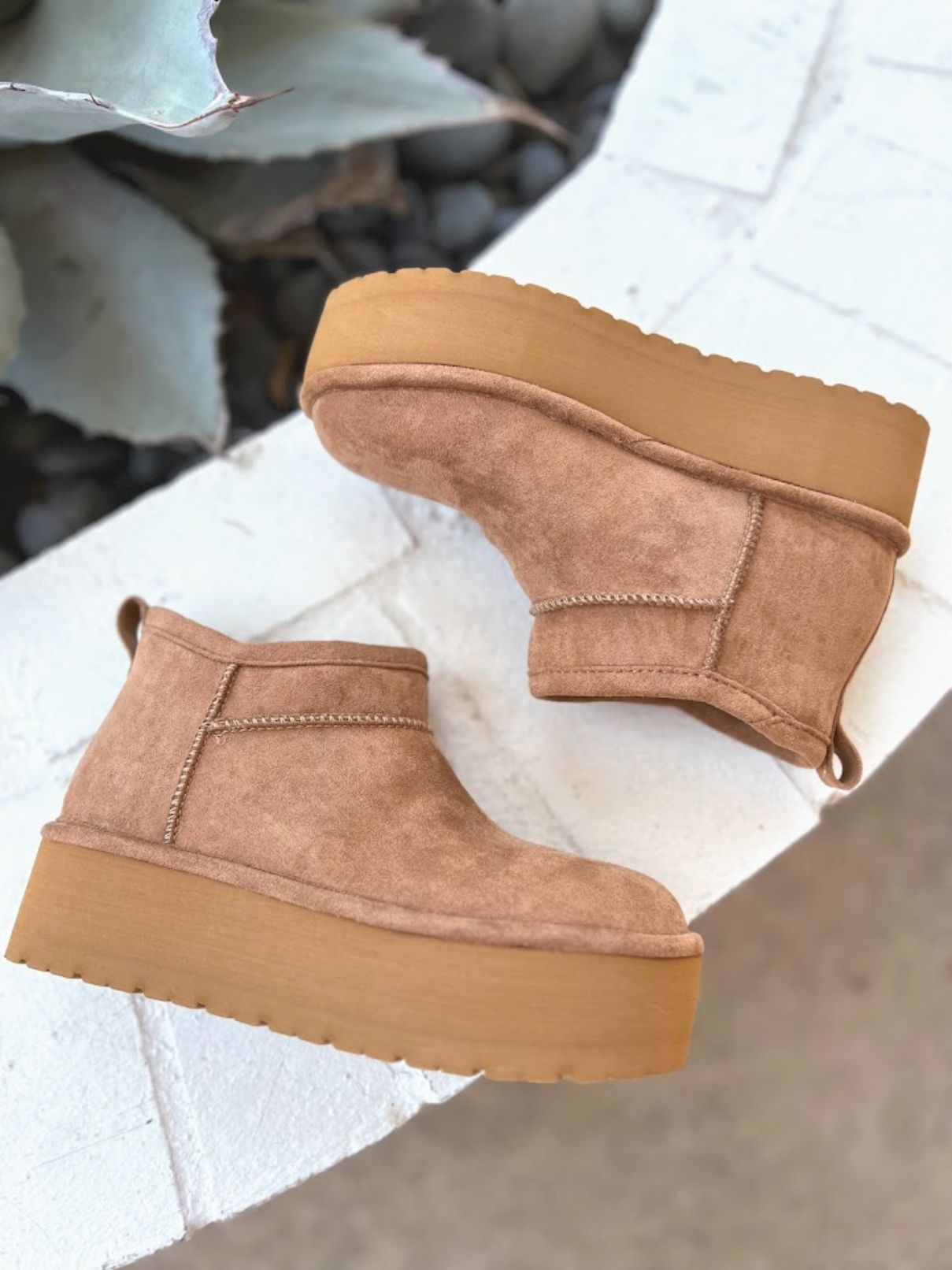 Madden Girl Embracce Platform Bootie in Tan