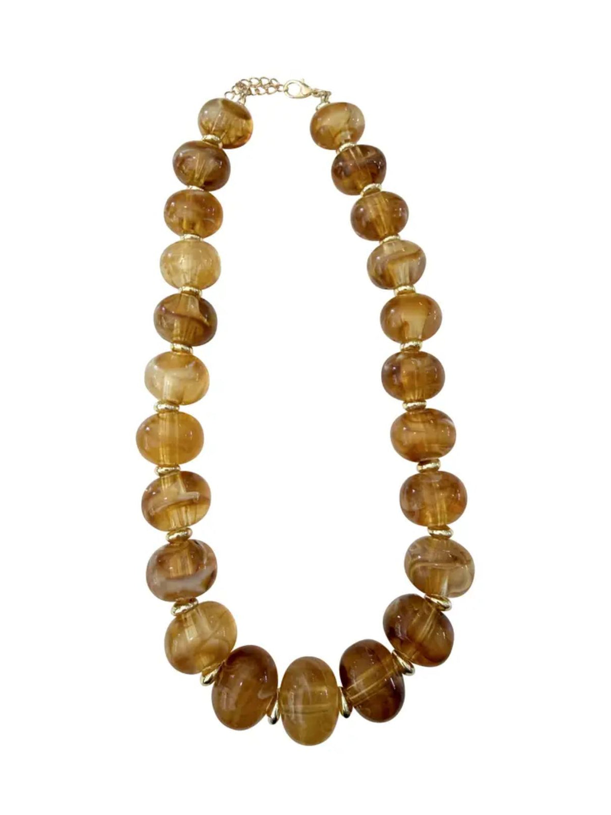 Marble Chunky Beaded Necklace in Tortoise
