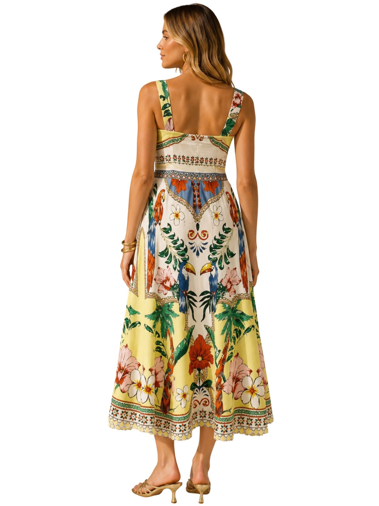 Mariah Embroidered Enchanted Tropics Midi