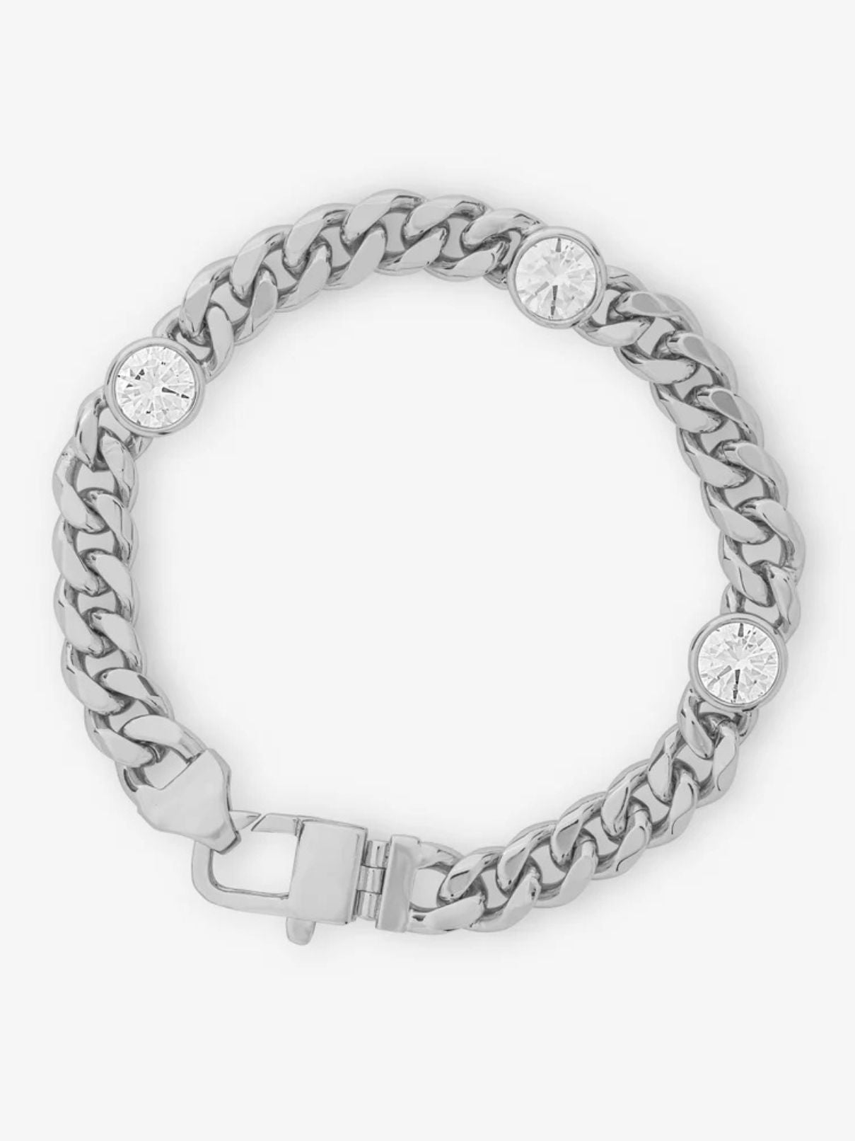 Melinda Maria 6.5" Julian Triple Diamond Bracelet in Silver