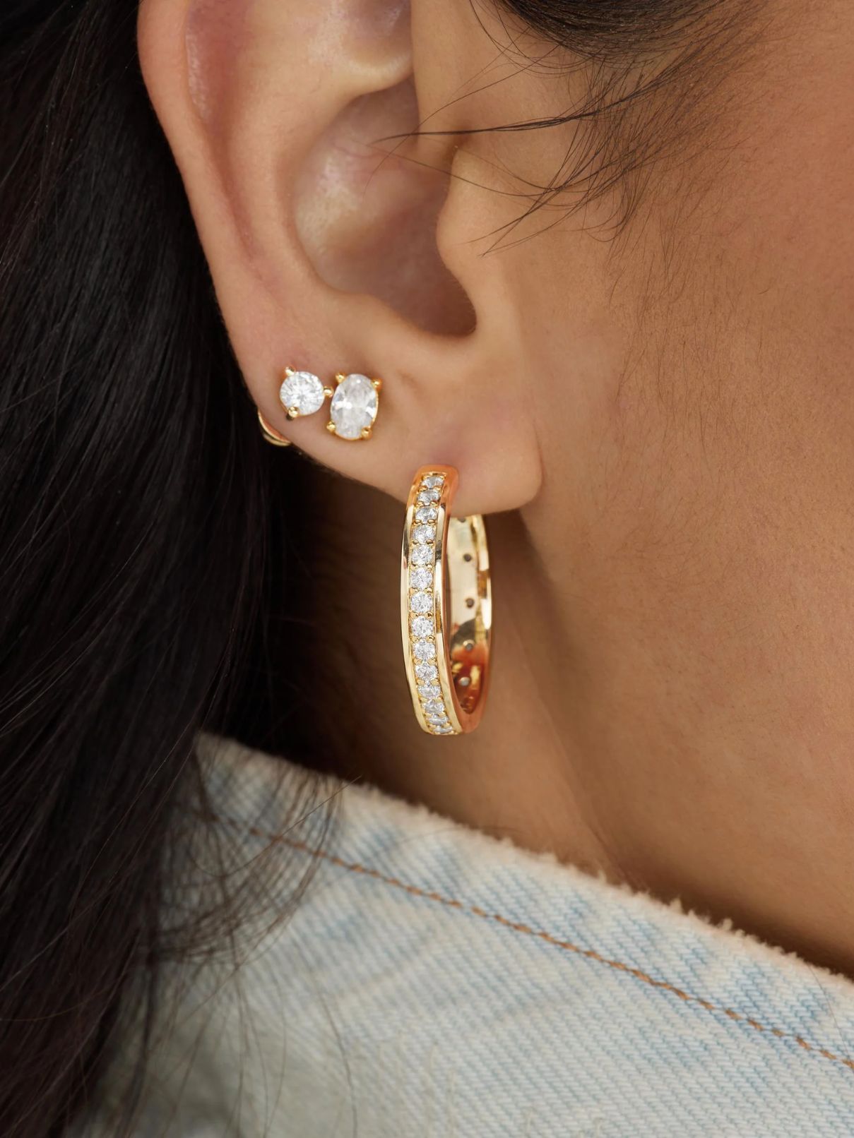 Melinda Maria Ashley Infinity Reversible Hoops 1" – Gold