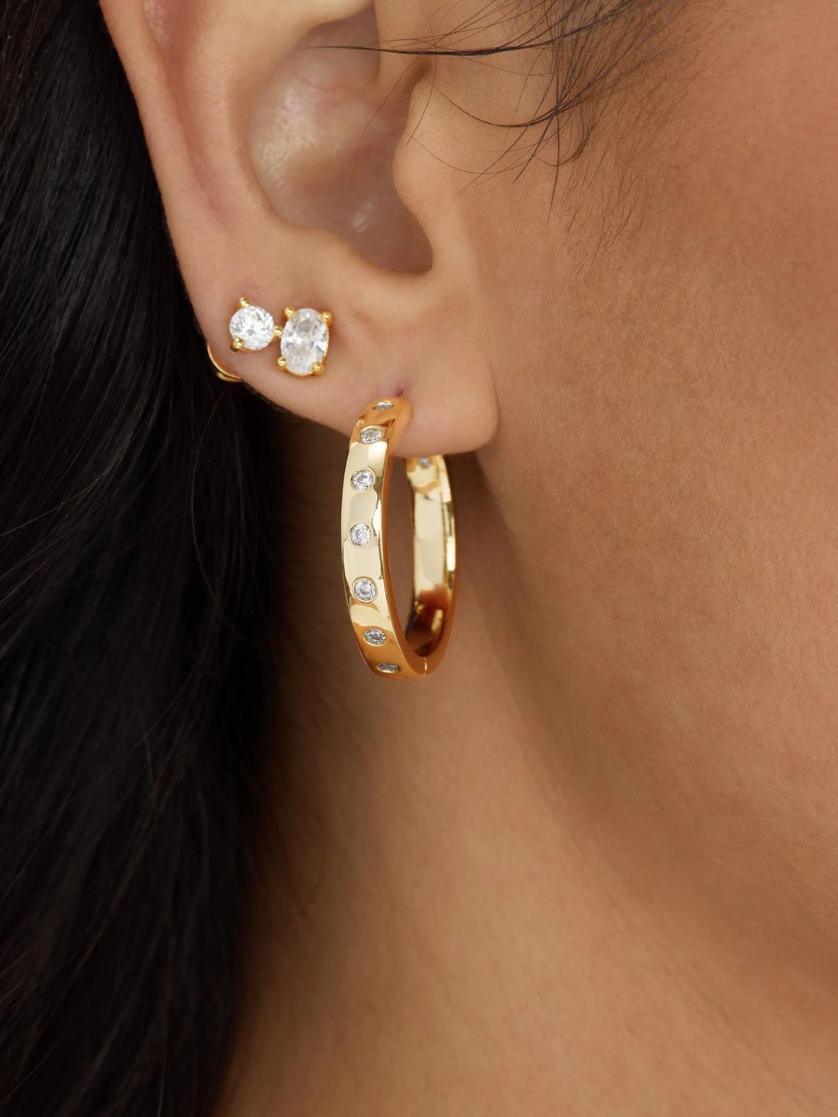 Melinda Maria Ashley Reversible Hoops 1" – Gold